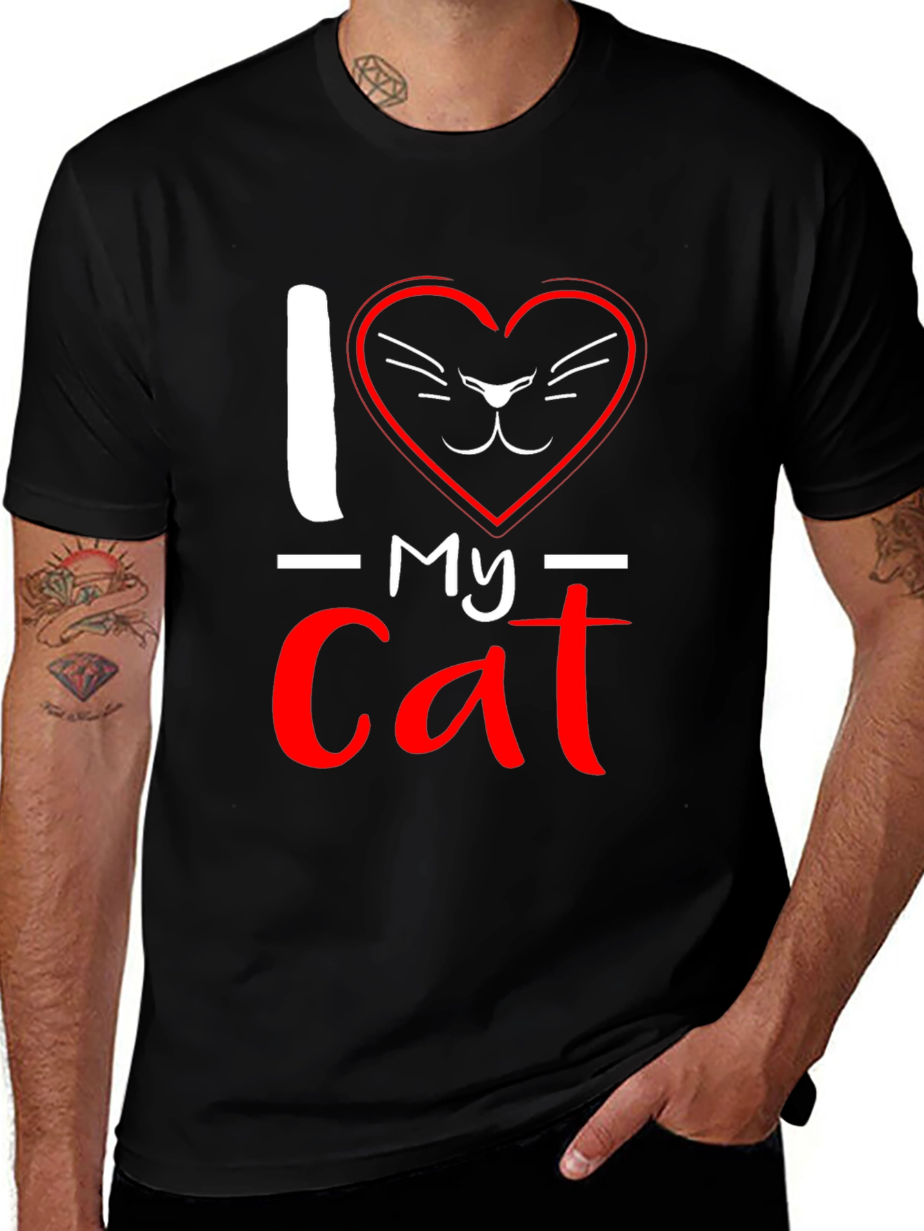 Variant 15 of I Love My Cat T-Shirt - Cute Feline Tee