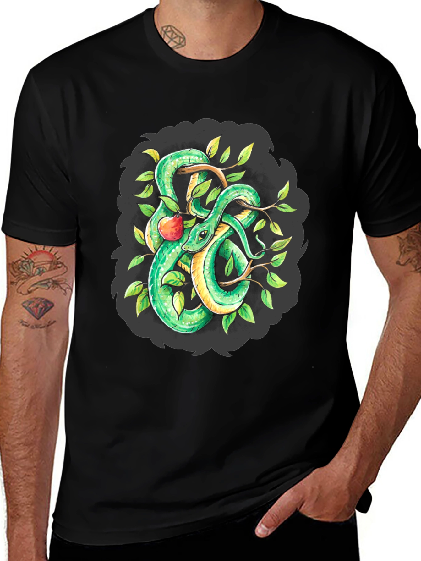 Variant 2 of Serpent's Temptation Graphic Tee - Black
