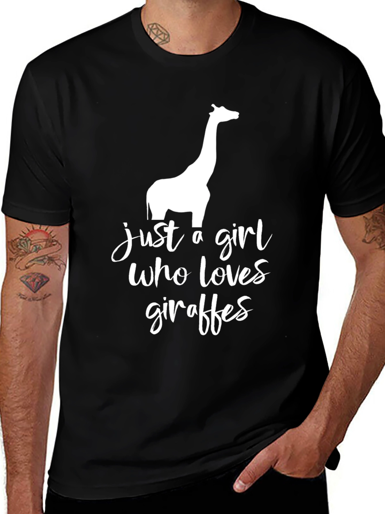 Variant 10 of Giraffe Lover Graphic Tee - Unisex Black T-Shirt