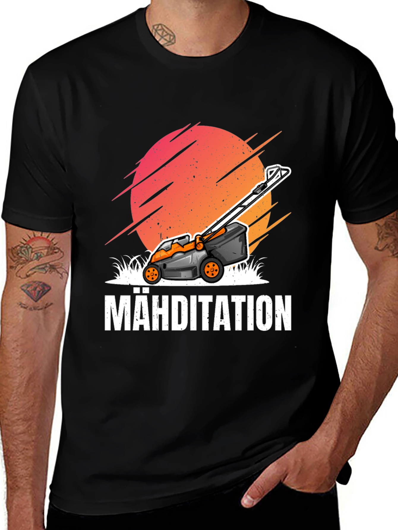Variant 22 of Mähditation Lawn Mower Graphic Tee