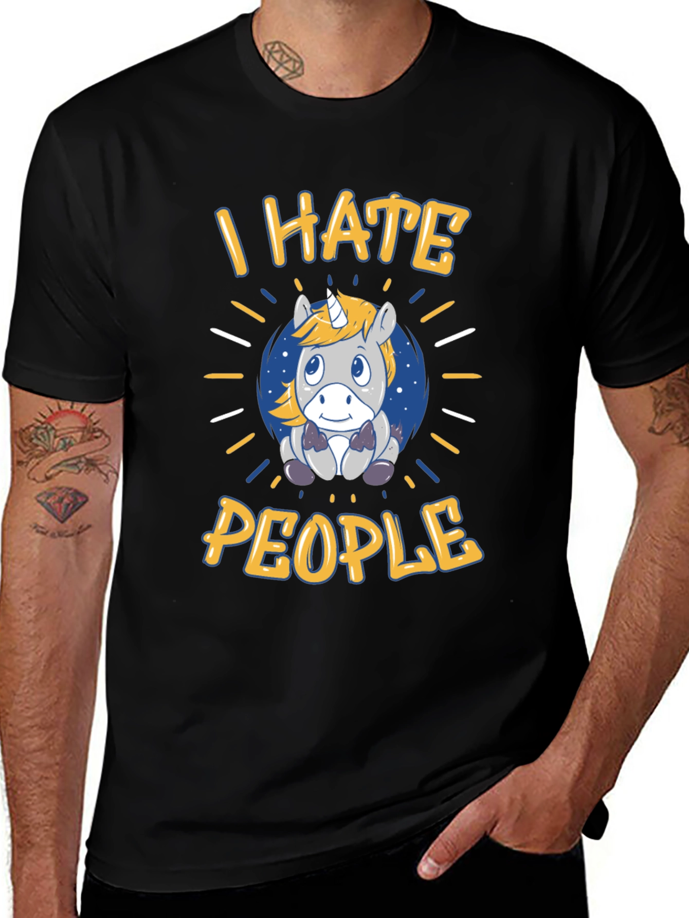 Variant 26 of I Hate People Unicorn Tee - Funny Graphic T-Shirt