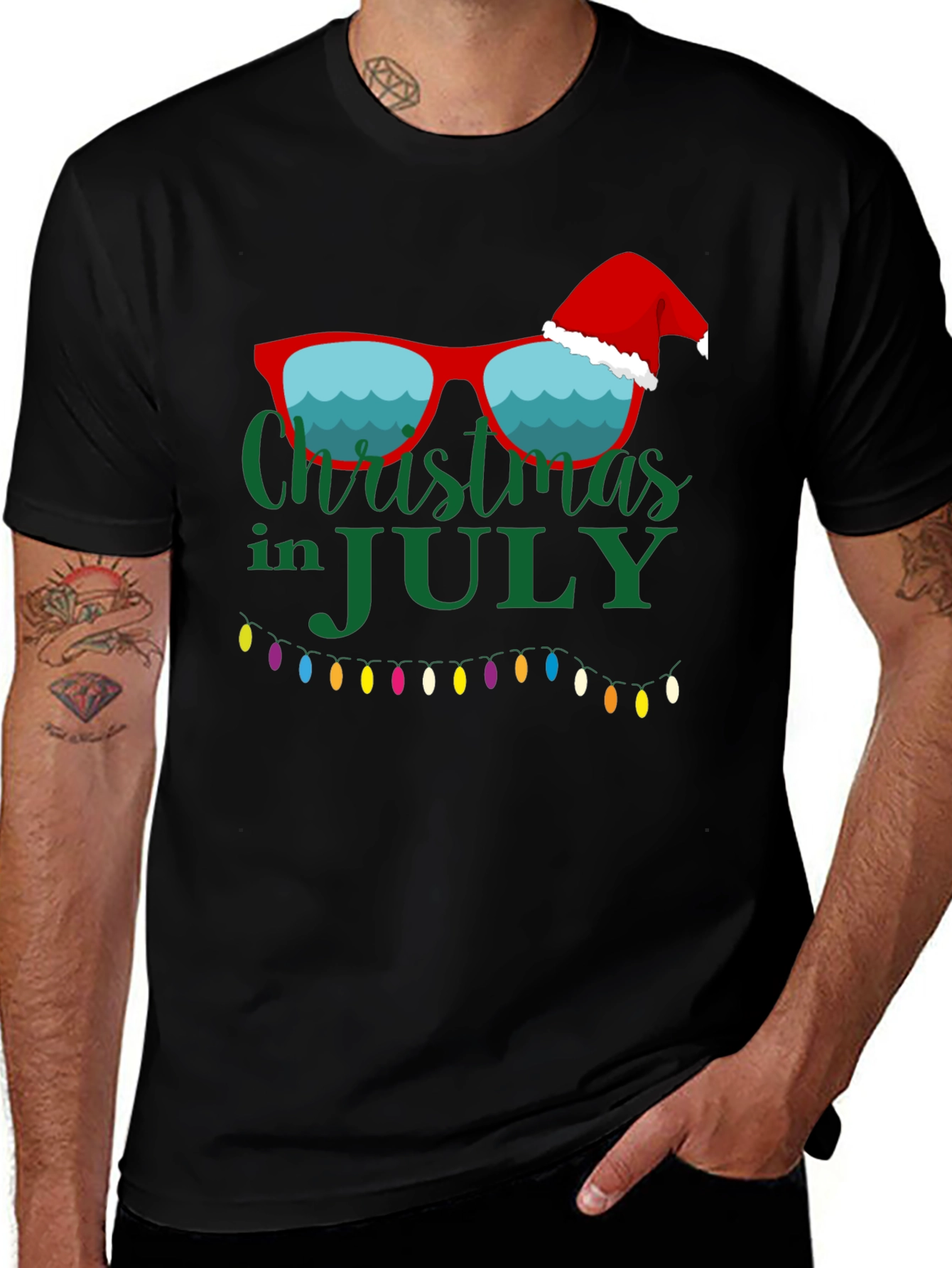 Variant 11 of Christmas in July Black Graphic T-Shirt
