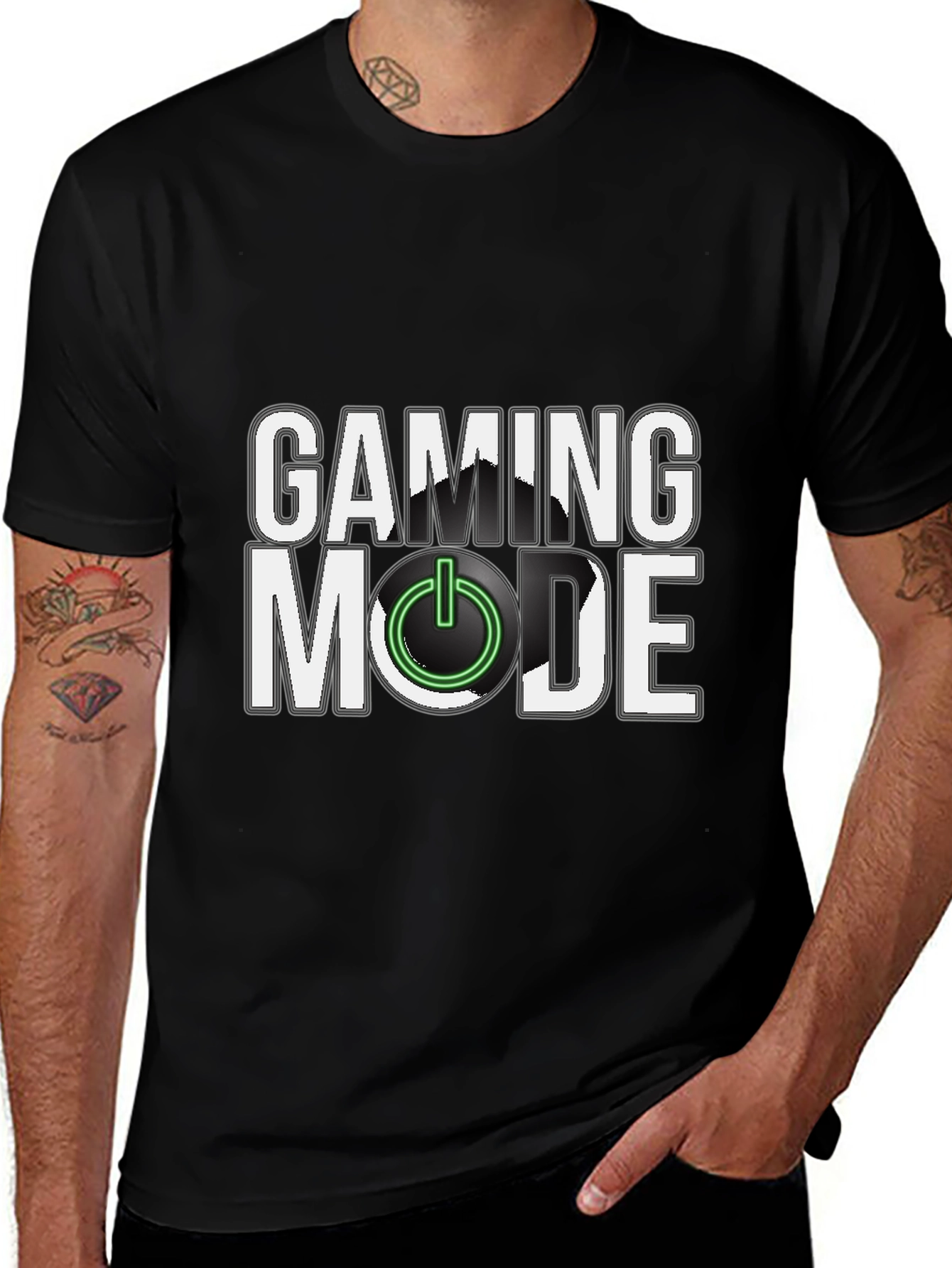 Variant 19 of Gaming Mode Black T-Shirt - Power On!