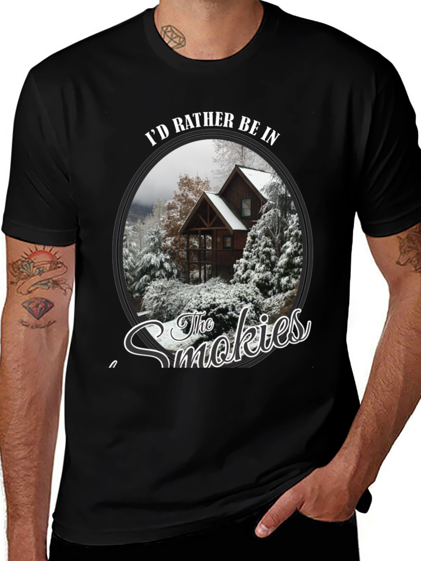 Variant 18 of Smokies Cabin Graphic Tee - Mountain Lover