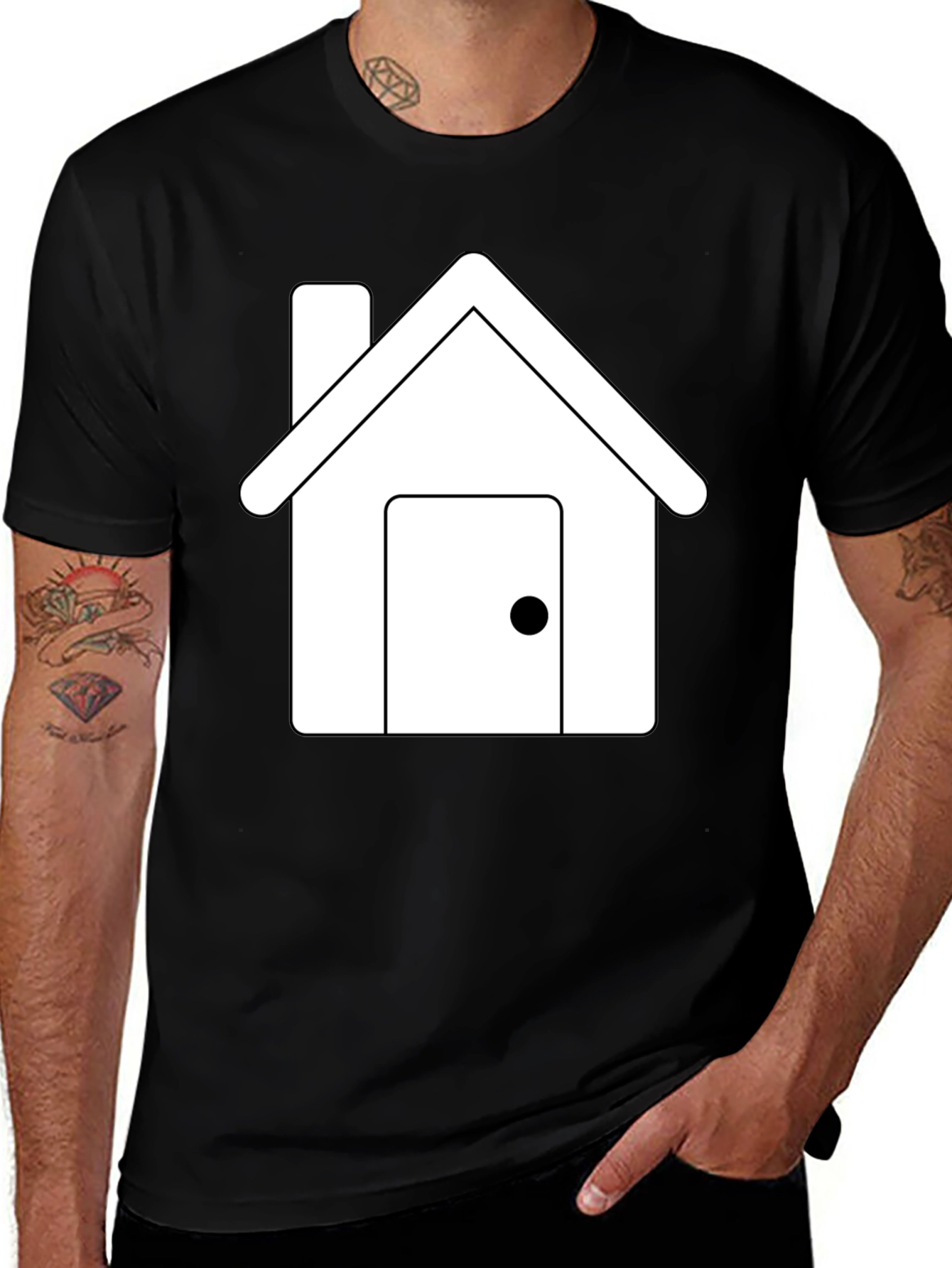 Variant 5 of House Graphic Tee - Black Short Sleeve