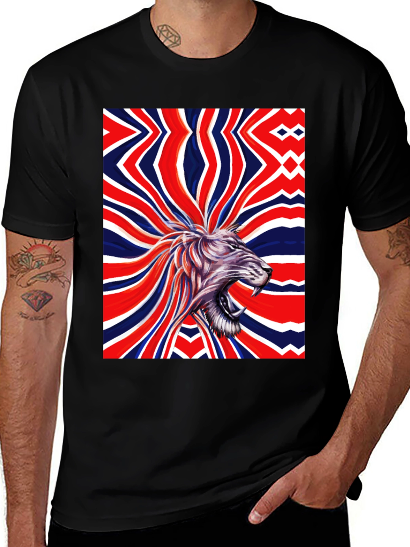 Variant 3 of Lion Union Jack Graphic Tee