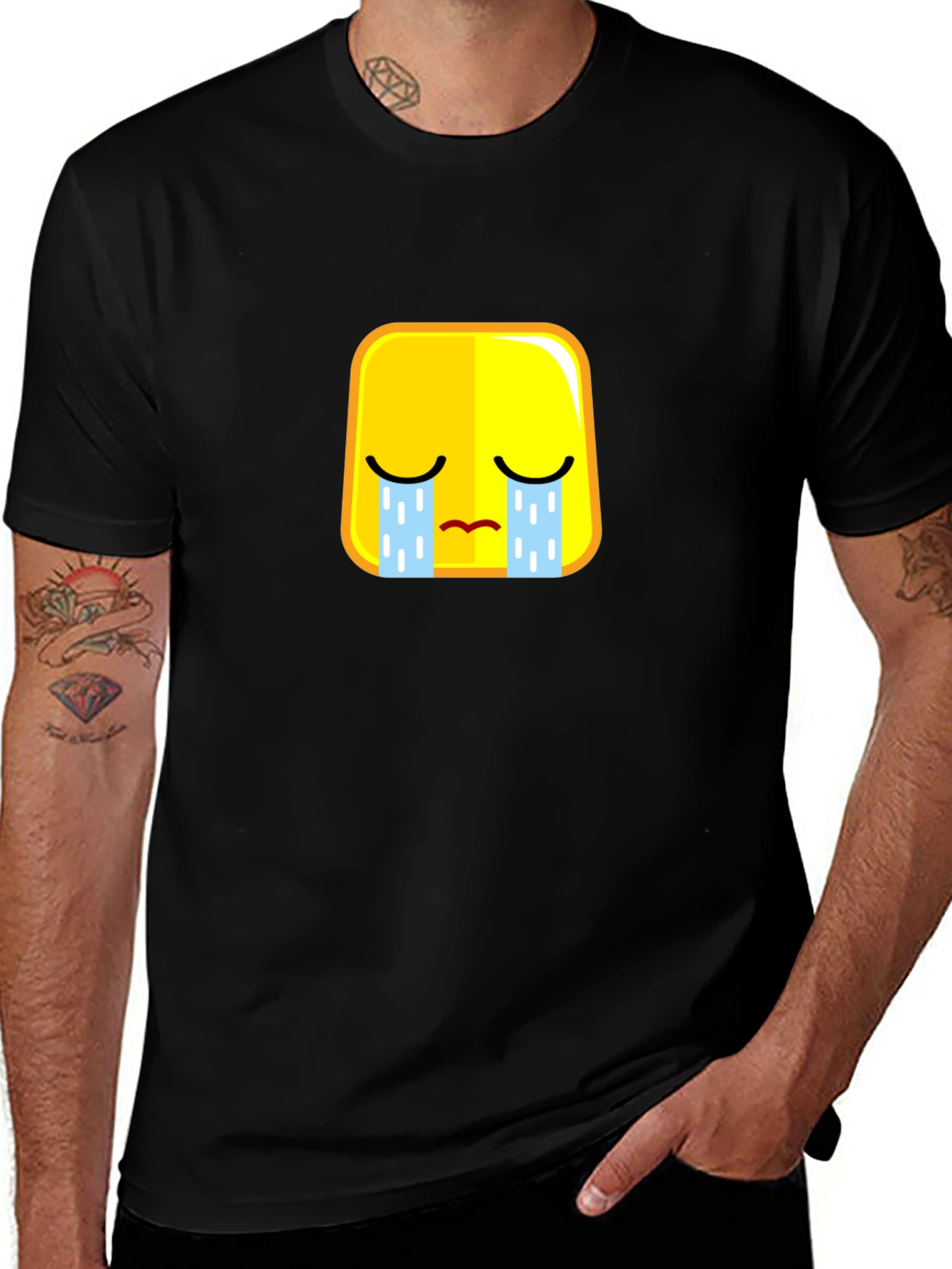 Variant 19 of Sad Emoji Black T-Shirt - Express Yourself!