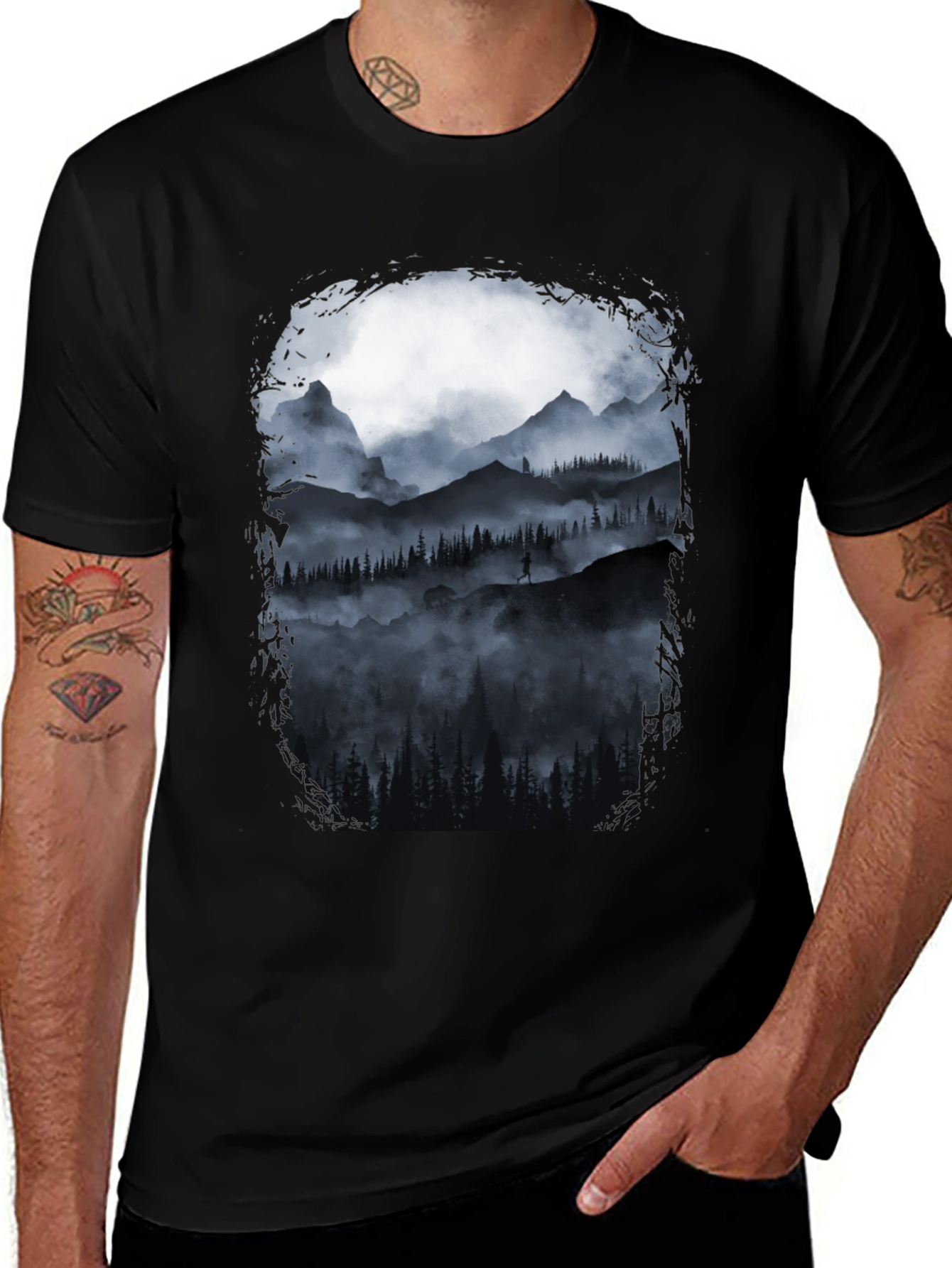 Variant 2 of Mountain Silhouette Graphic T-Shirt - Nature Inspired Tee