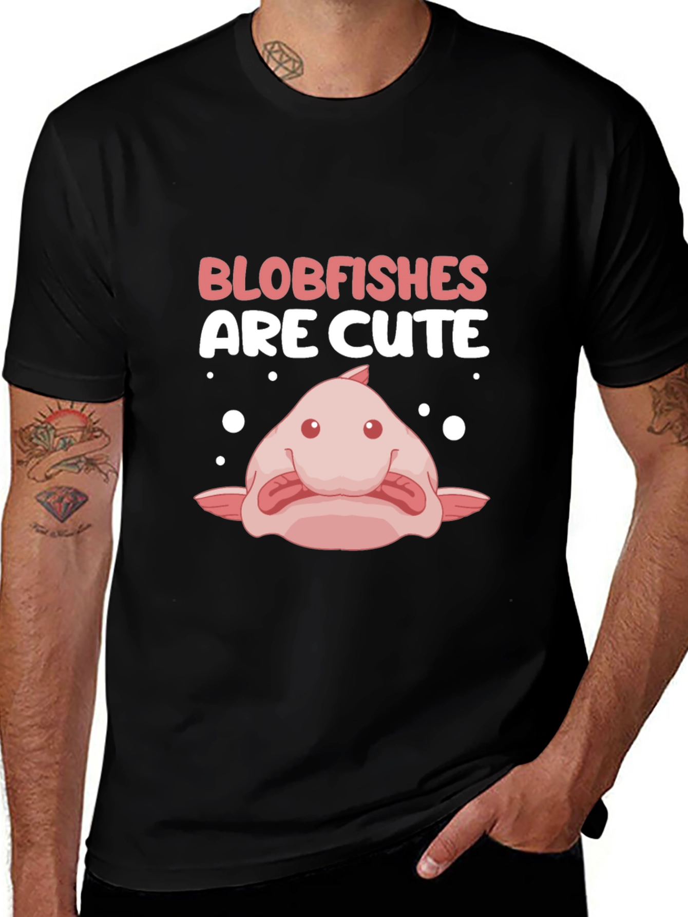 Variant 25 of Blobfish Are Cute Black T-Shirt