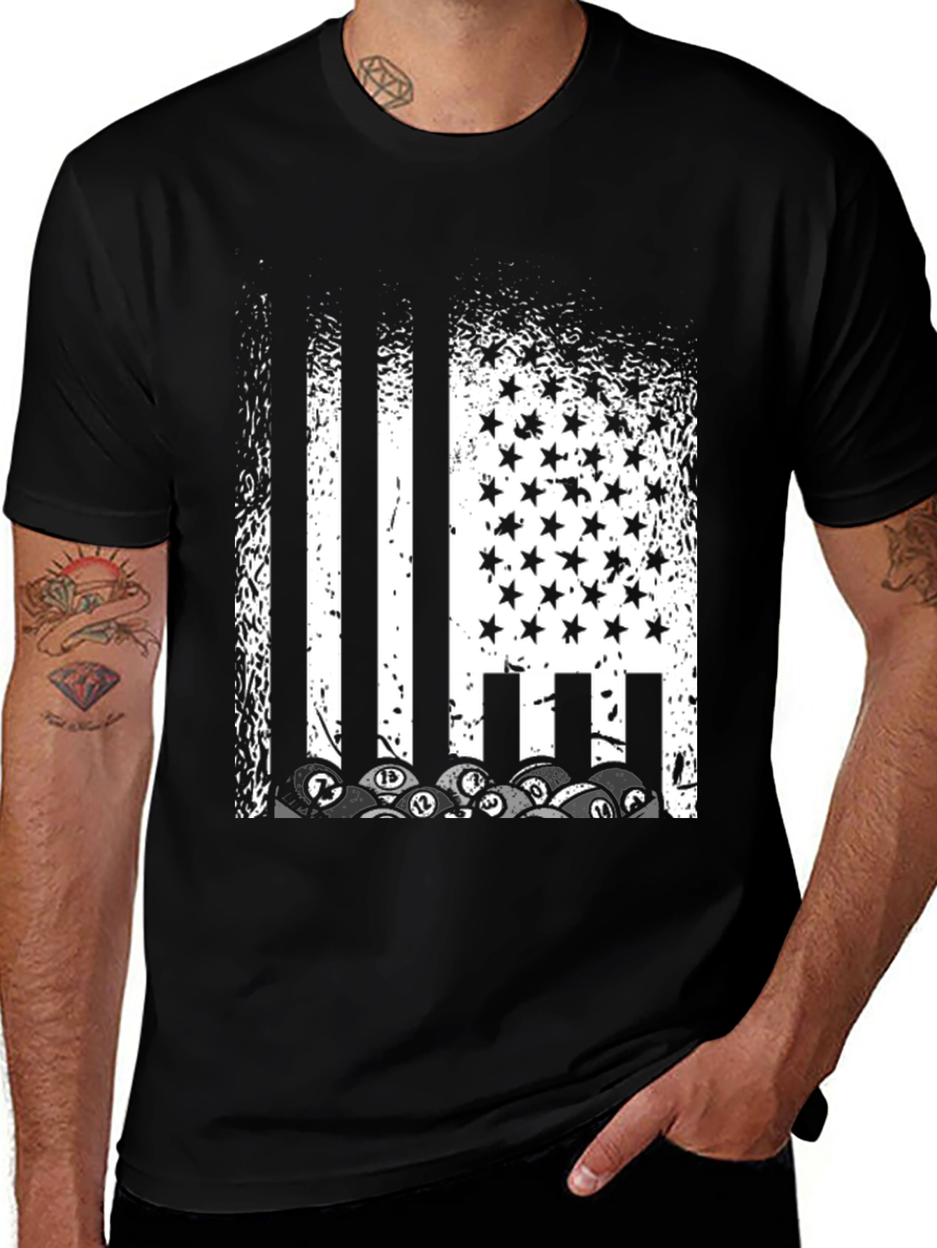 Variant 12 of Billiards American Flag T-Shirt