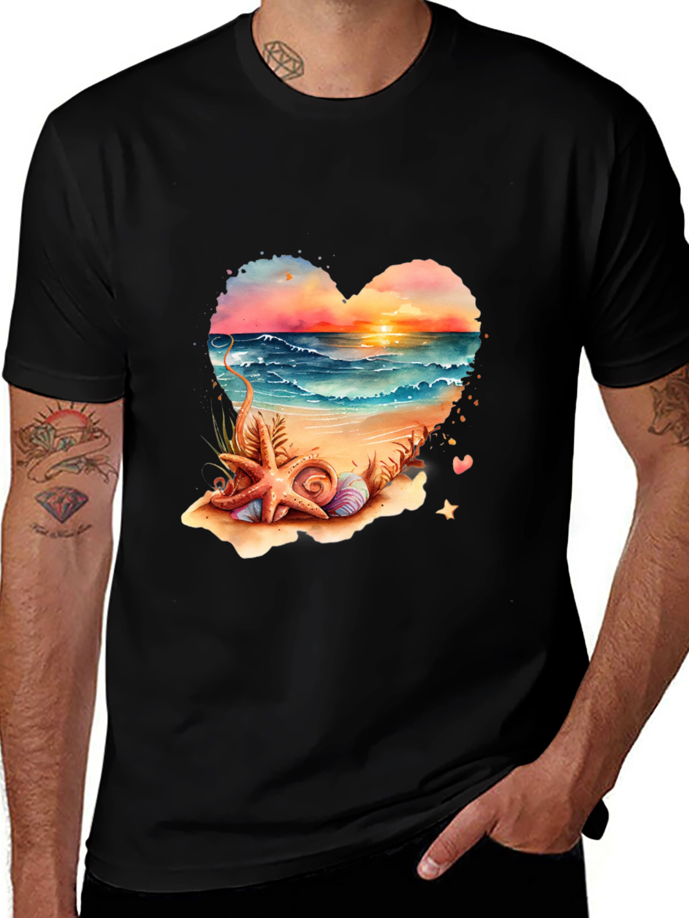 Variant 7 of Heart Beach Sunset T-Shirt
