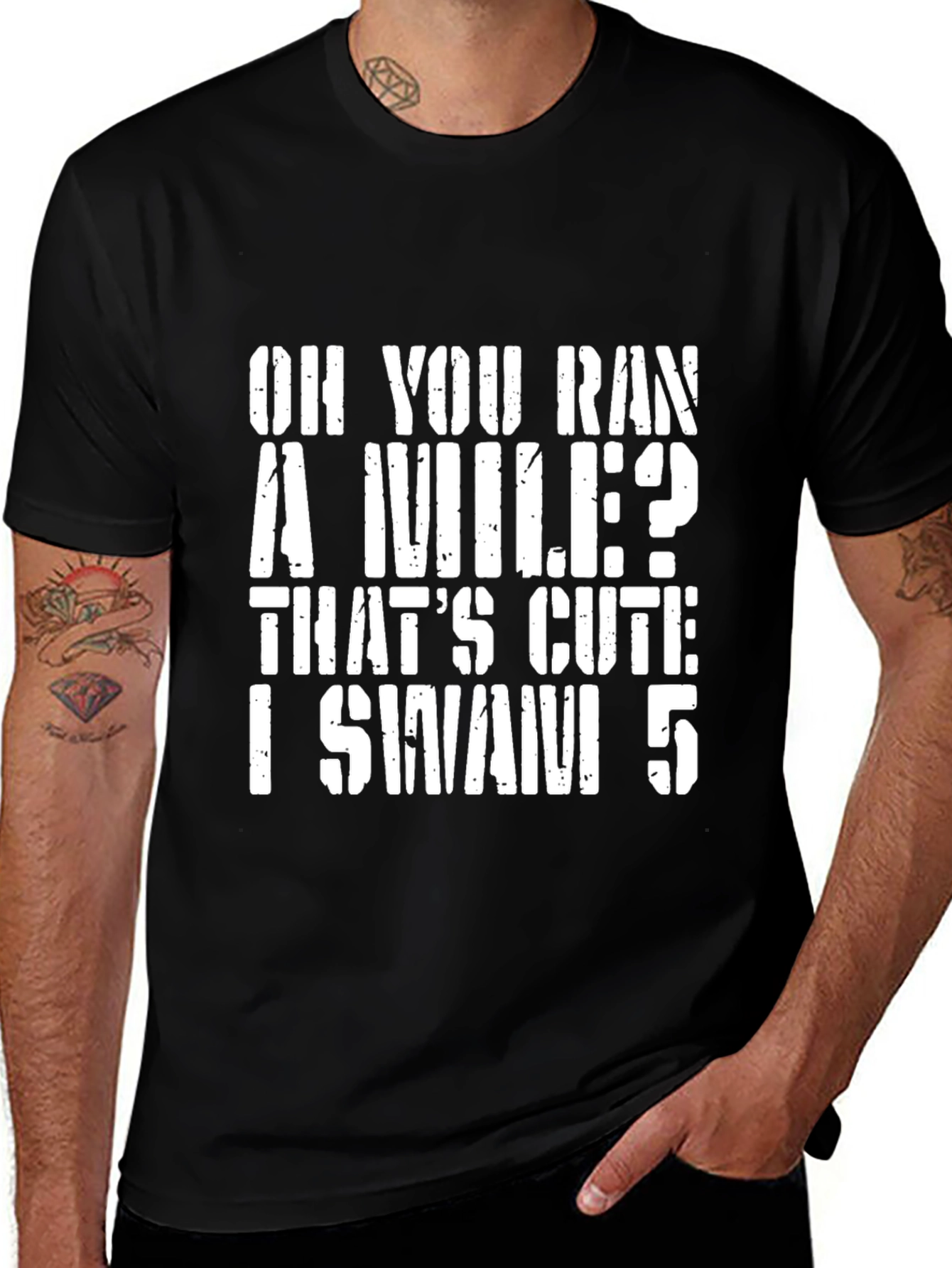 Variant 2 of Funny "I Swim 5" Graphic T-Shirt