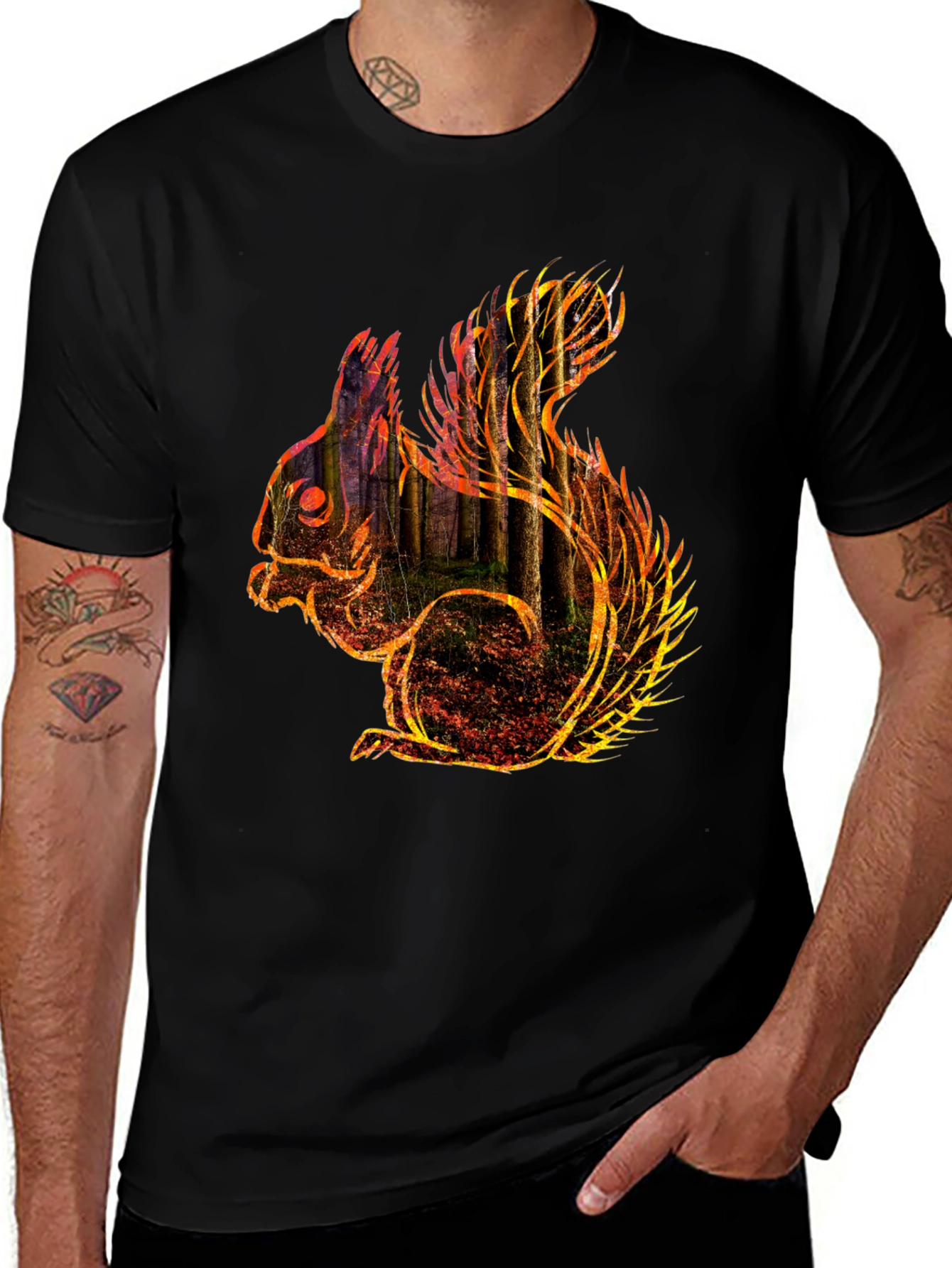 Variant 15 of Squirrel Forest T-Shirt - Nature Lover's Tee