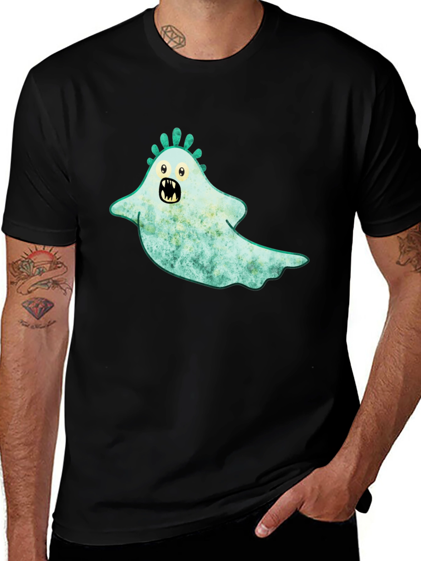 Variant 15 of Funky Monster Graphic Tee - Men's Black T-Shirt