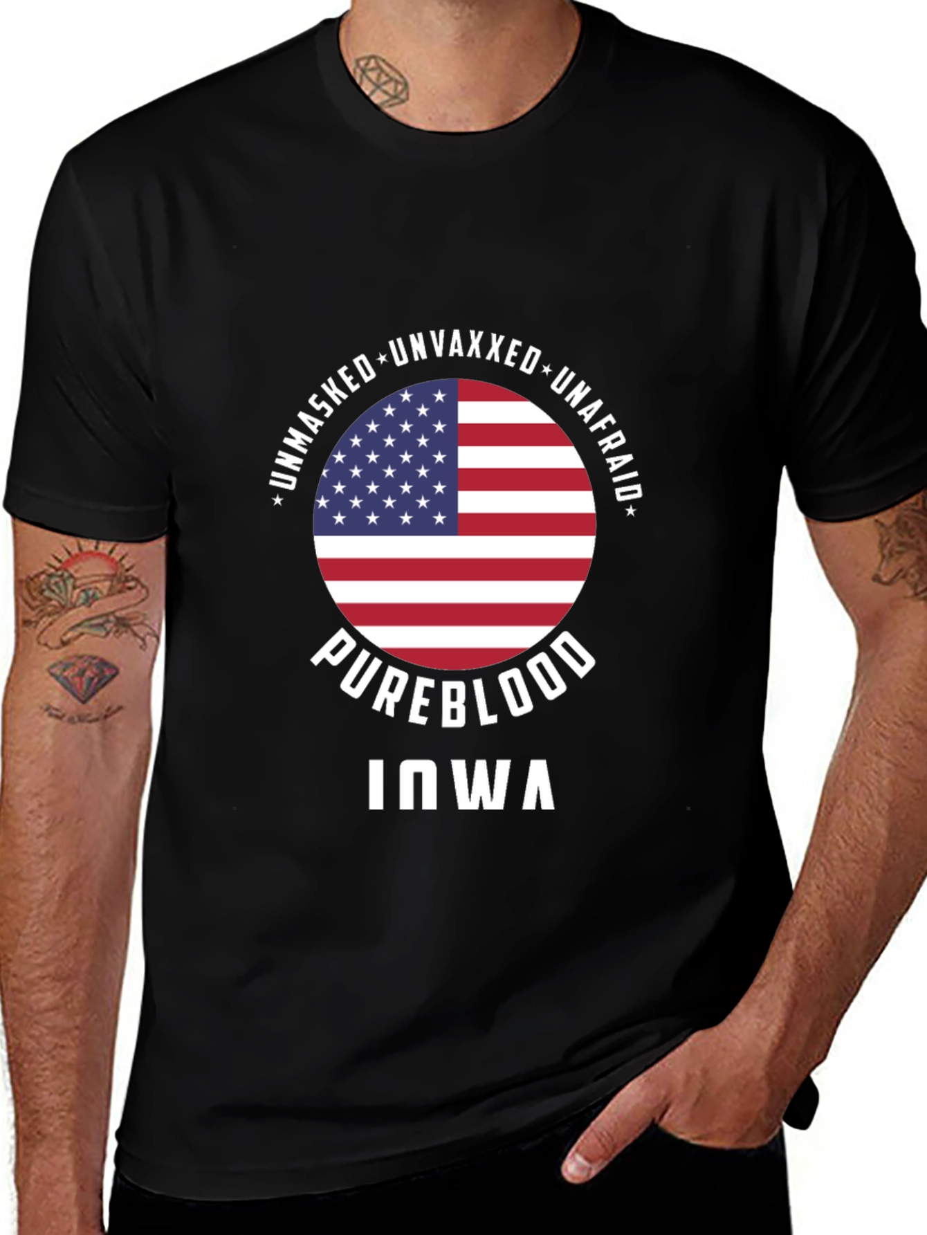 Variant 18 of Unmasked Unvaxxed Pureblood Iowa T-Shirt