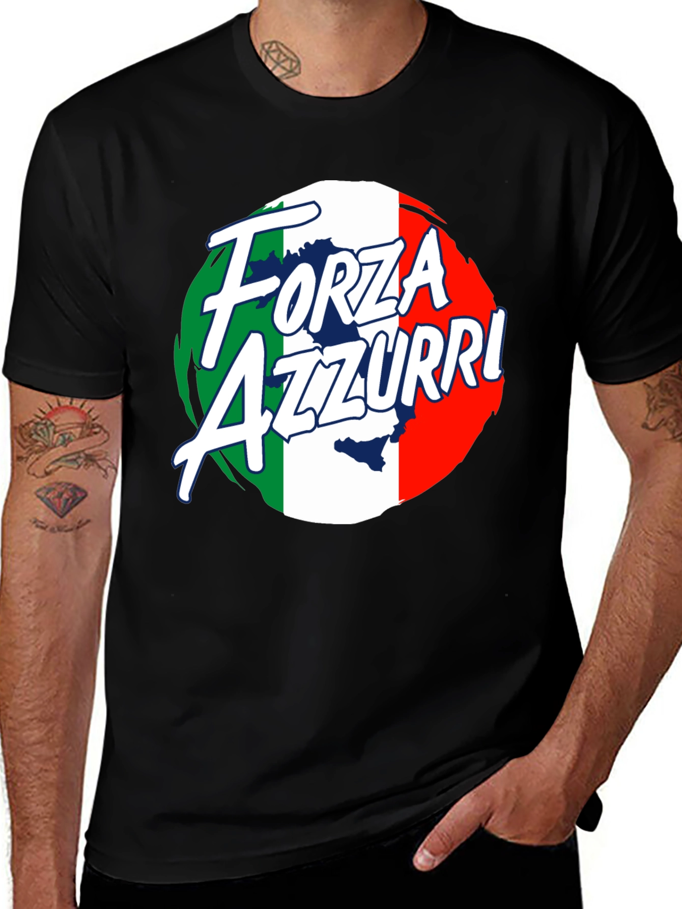 Forza Azzurri Italy Flag T-Shirt