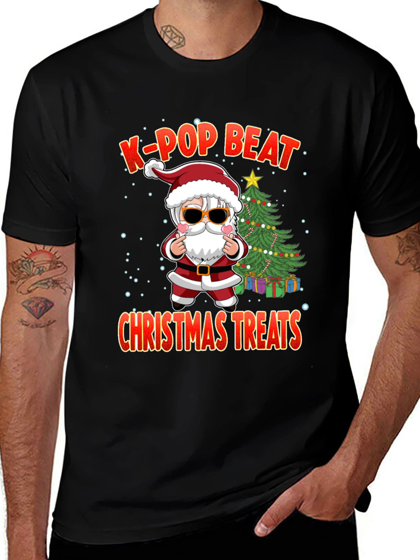 K-Pop Beat Christmas Treats Santa T-Shirt