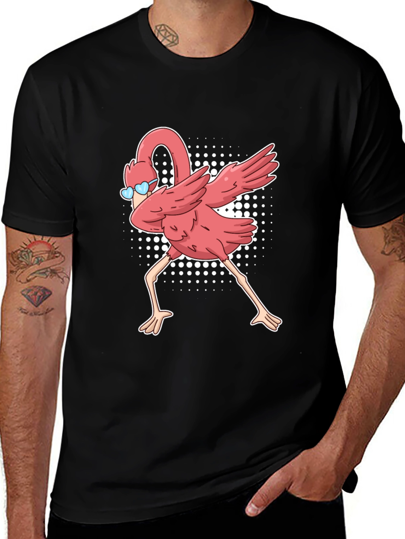 Variant 13 of Dabbing Flamingo T-Shirt - Fun Animal Graphic Tee