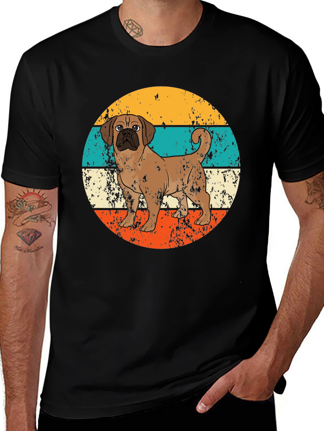 Retro Puggle Dog T-Shirt - Vintage Style Pet Graphic Tee