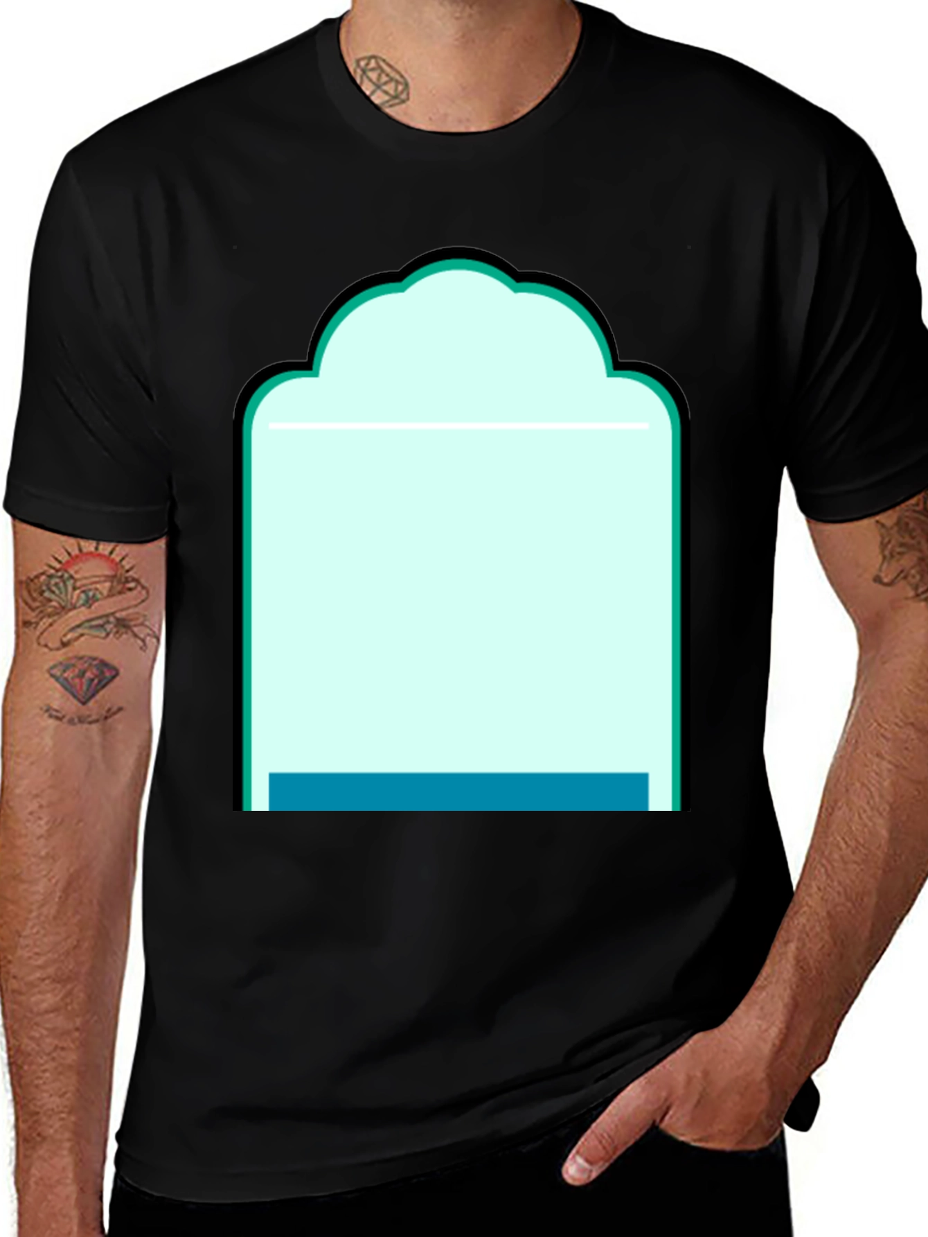 Variant 16 of Graphic Tee - Abstract Teal Window Design