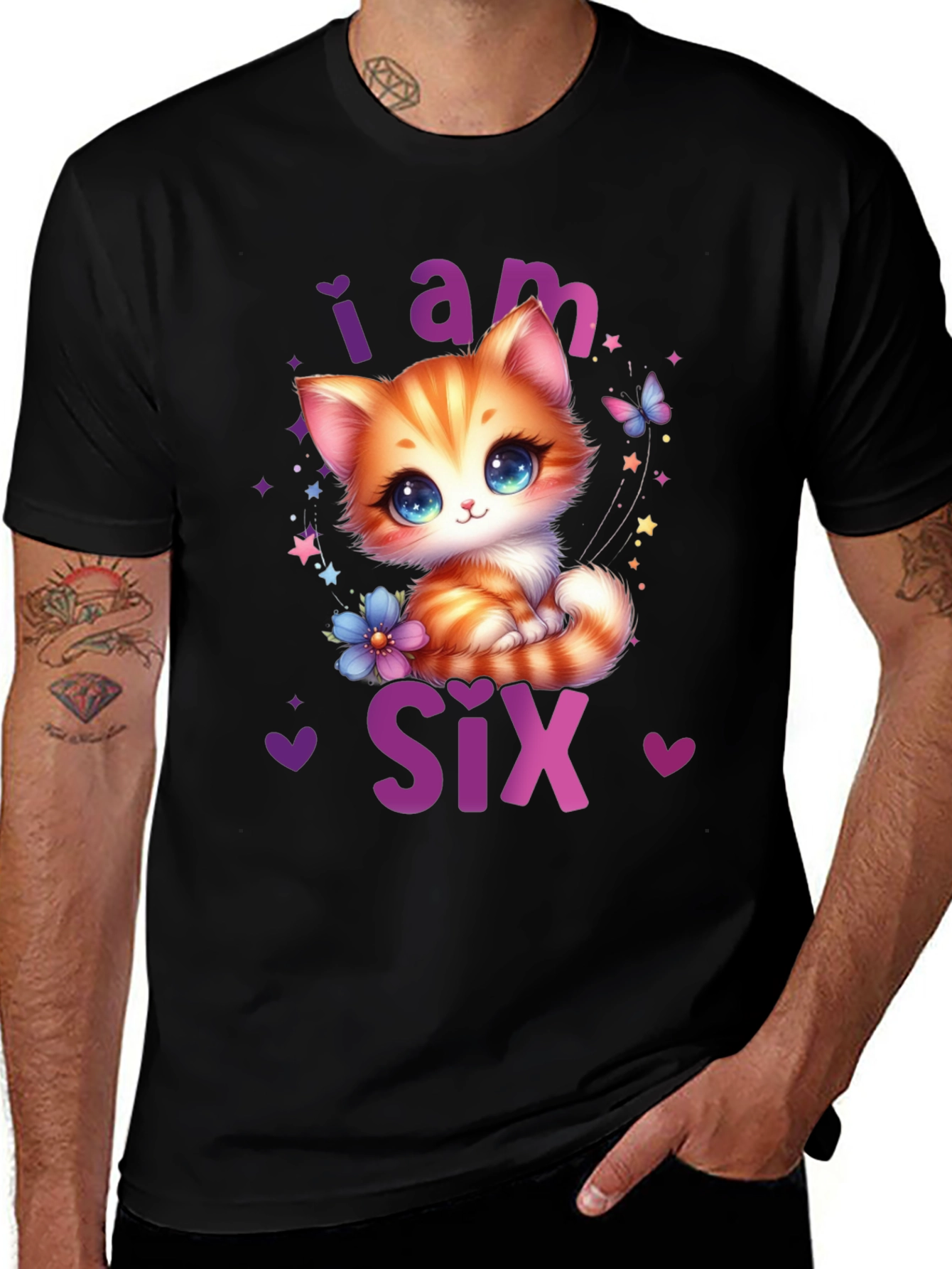 Variant 2 of Cute Kitten 6th Birthday T-Shirt