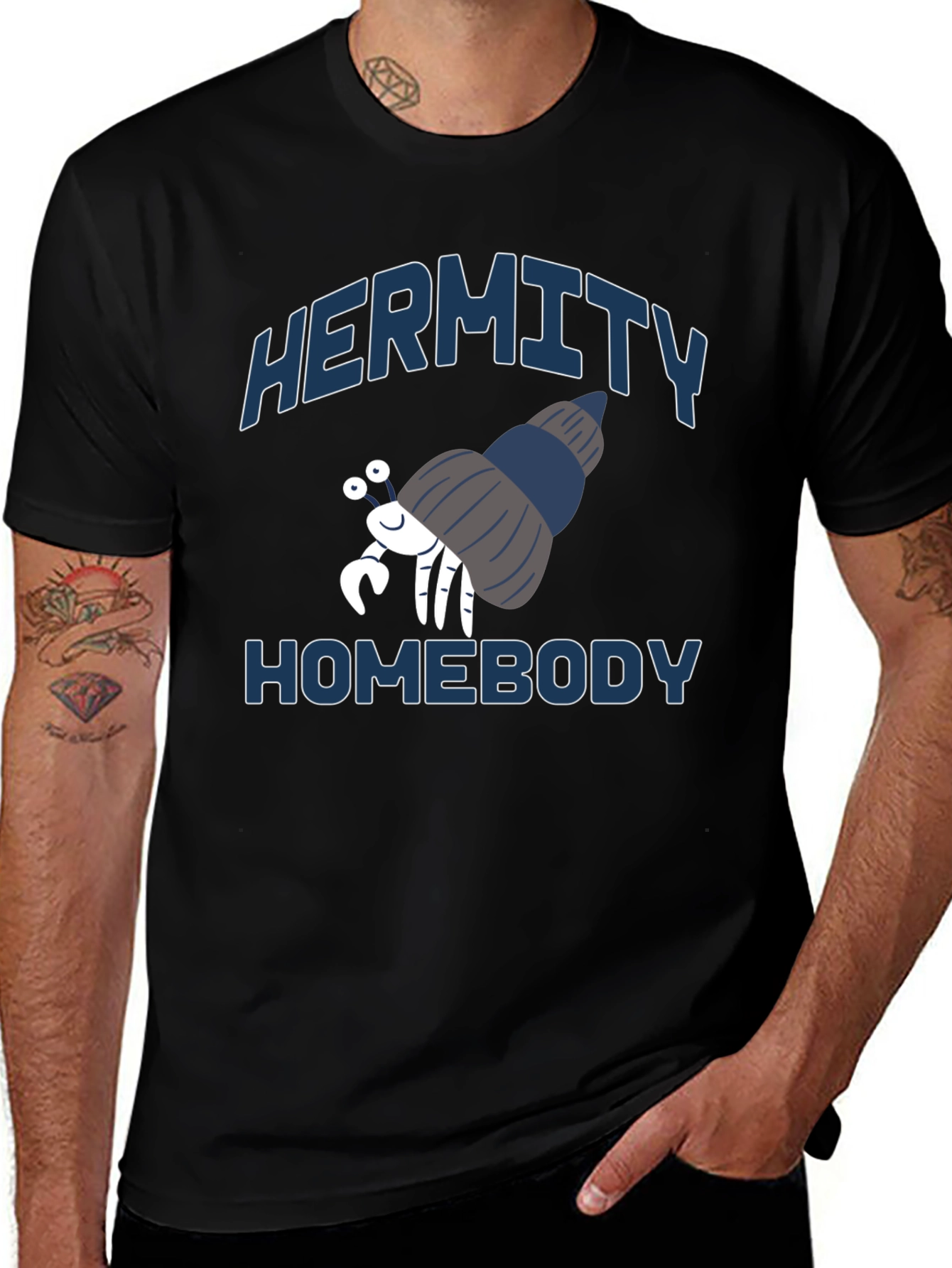Variant 16 of Hermity Homebody Graphic T-Shirt - Black