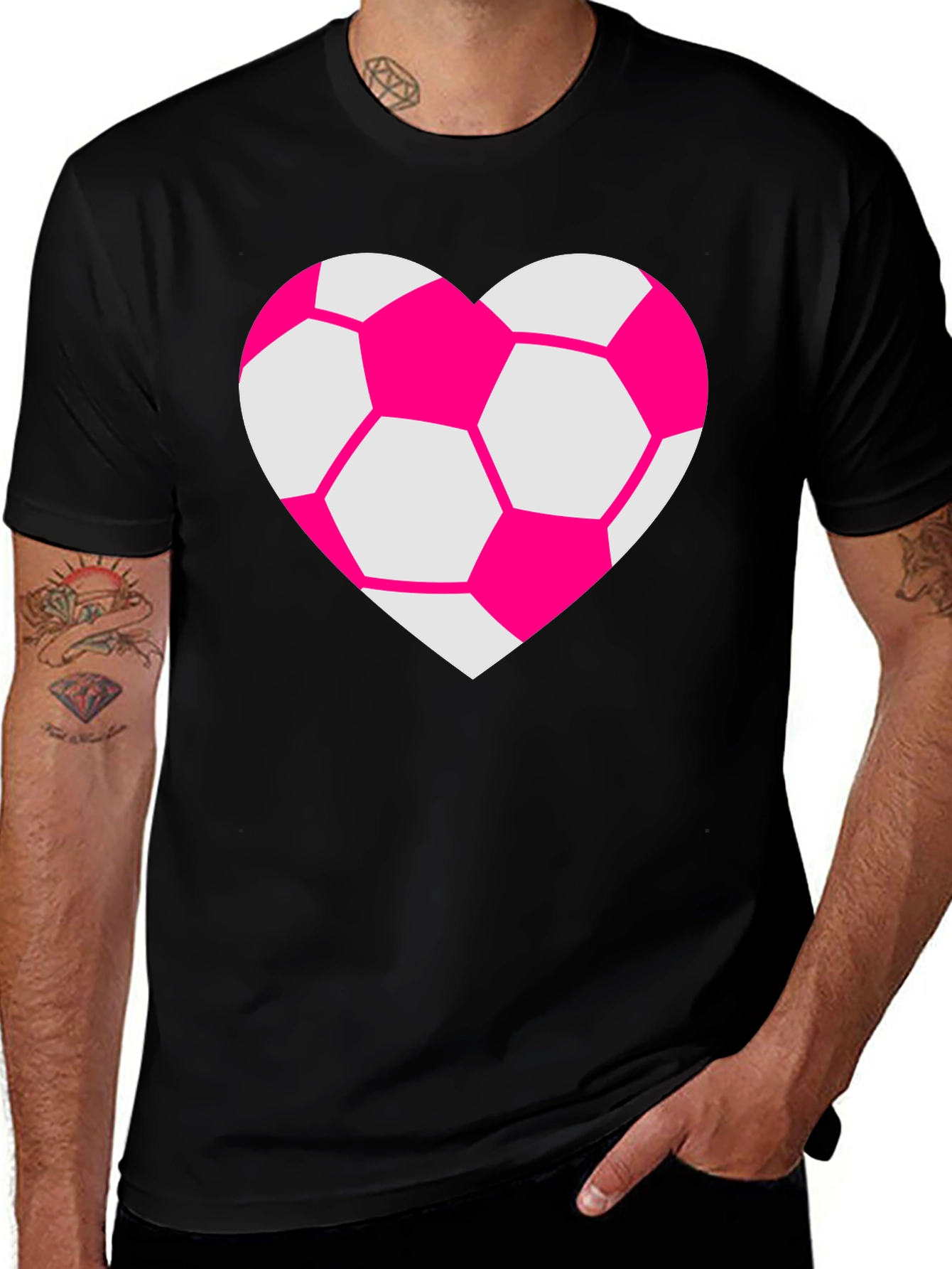 Variant 19 of Heart Soccer Ball Black T-Shirt