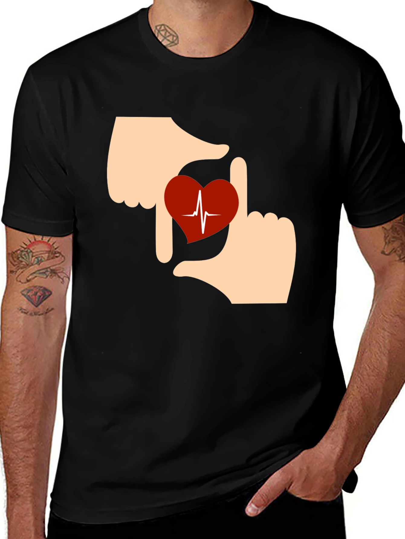Variant 18 of Heartbeat Hands Graphic T-Shirt