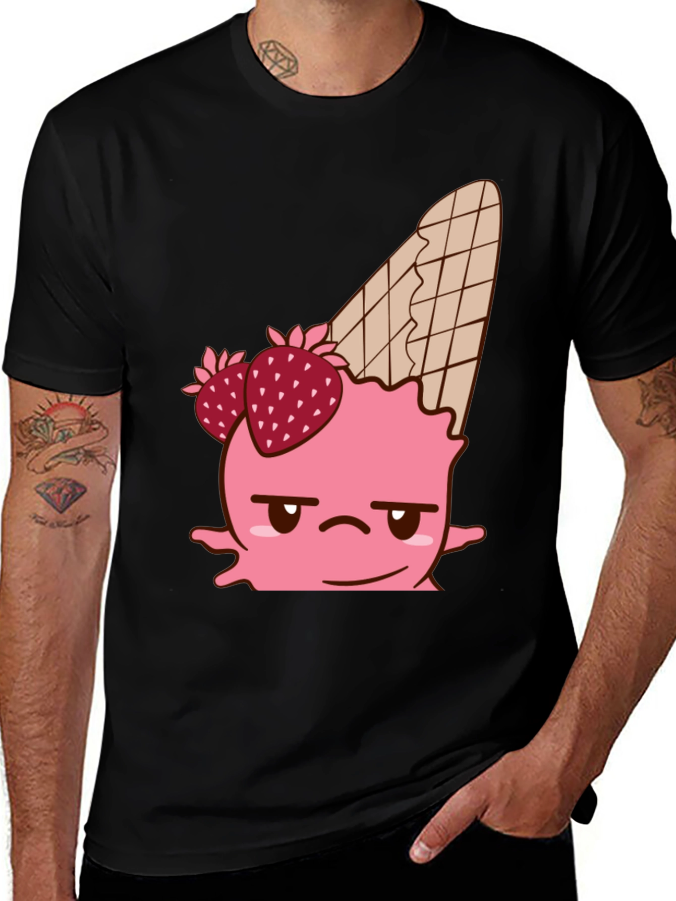 Variant 12 of Strawberry Ice Cream Cone Graphic Tee