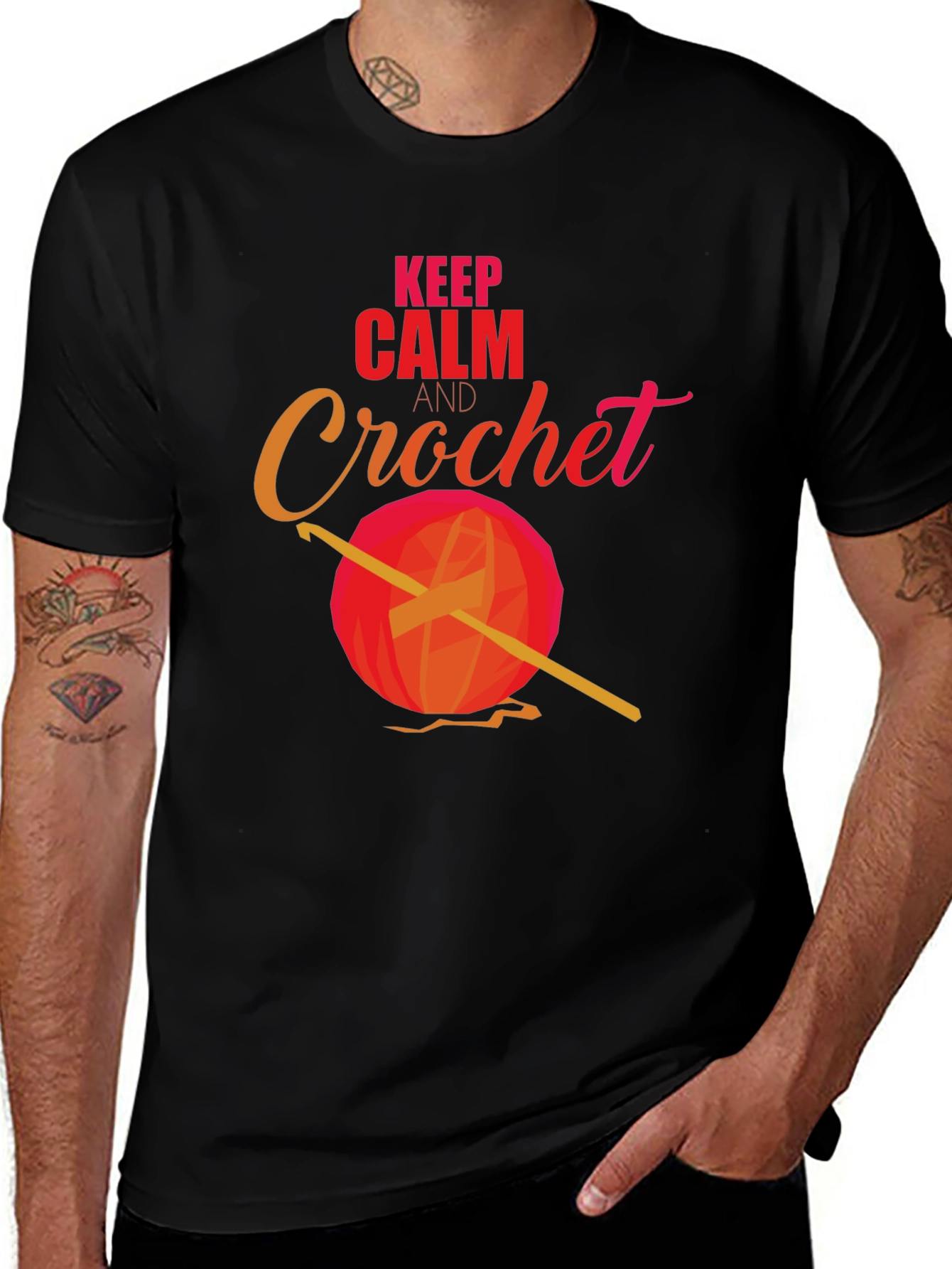 Keep Calm and Crochet T-Shirt - Yarn Hook Tee