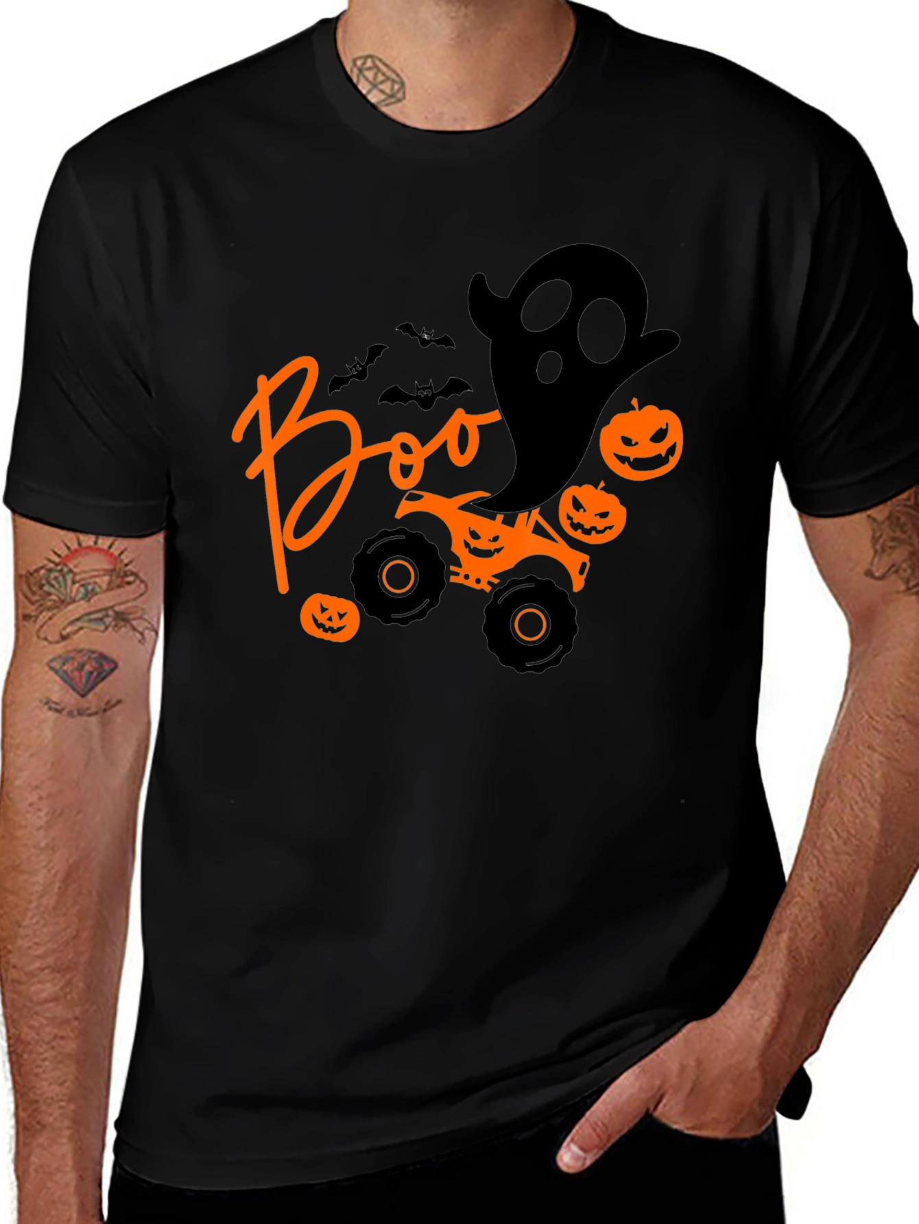 Halloween Boo Ghost Monster Truck T-Shirt