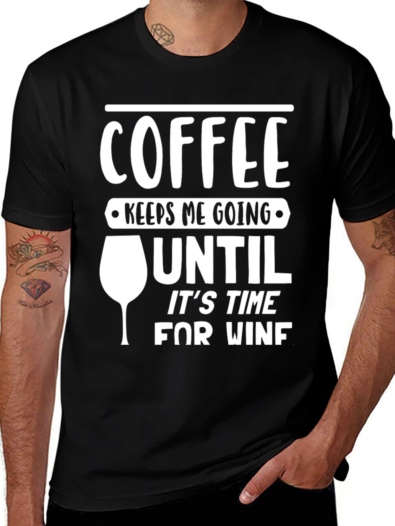 Variant 8 of Coffee & Wine Funny Graphic T-Shirt