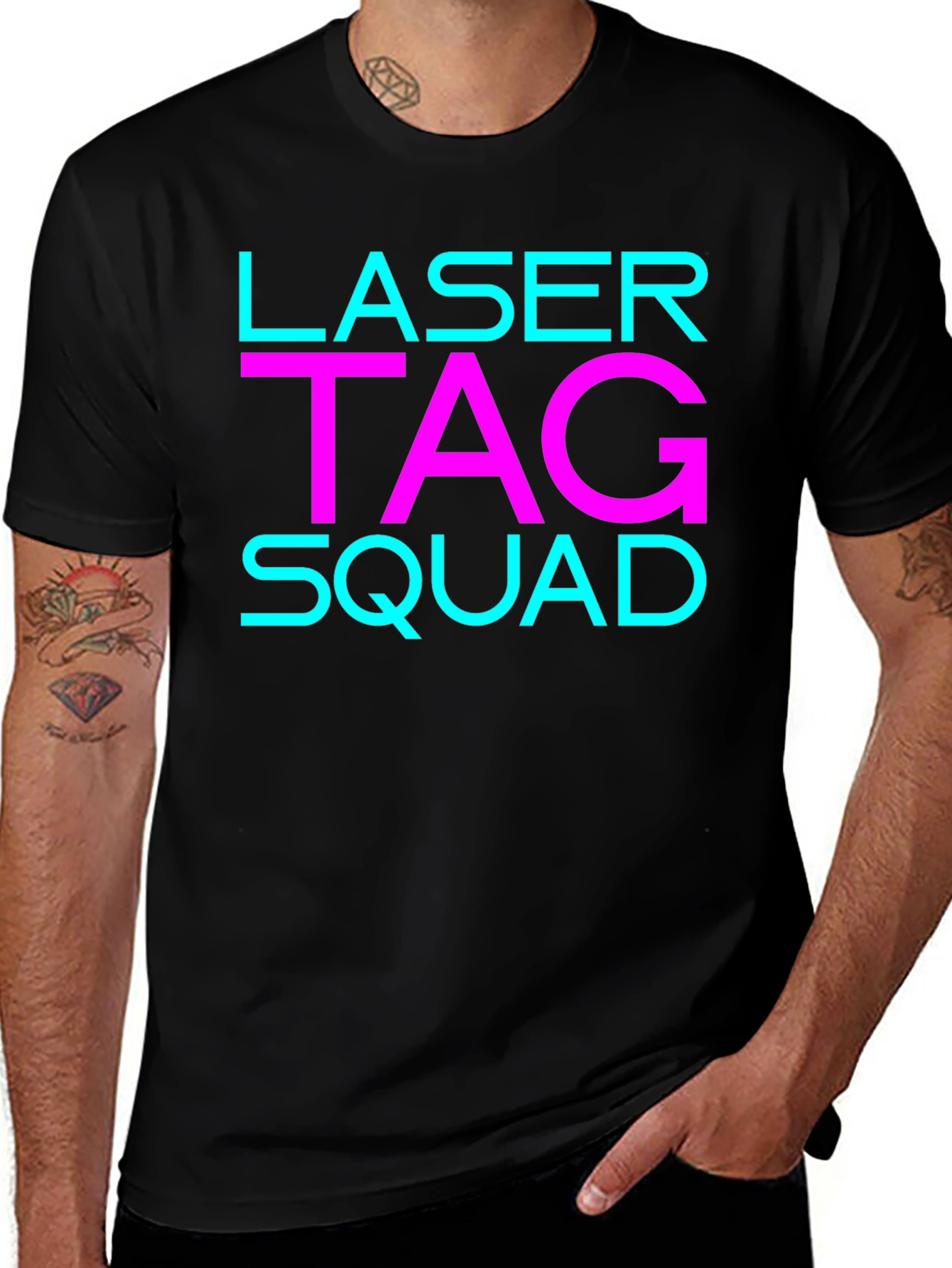 Variant 28 of Laser Tag Squad Tee - Fun Neon Design