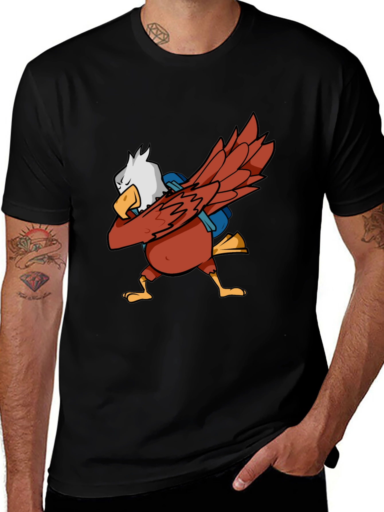 Variant 5 of Dabbing Eagle Graphic Tee - Patriotic Style