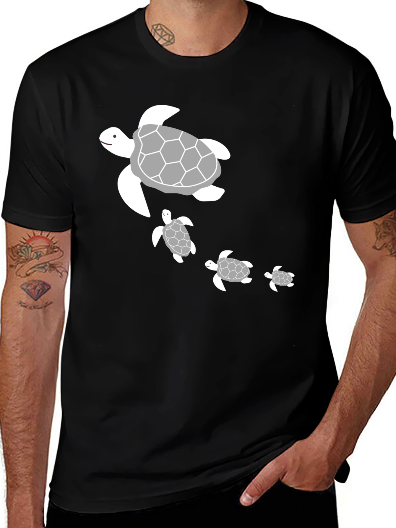 Variant 19 of Turtle Family Graphic T-Shirt
