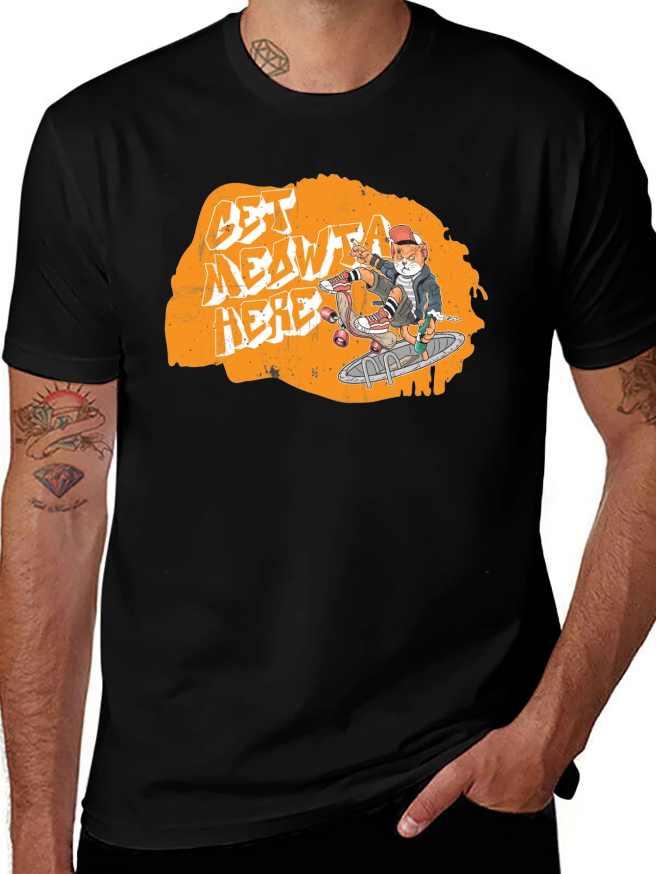 Variant 4 of Cool Cat Skateboard T-Shirt