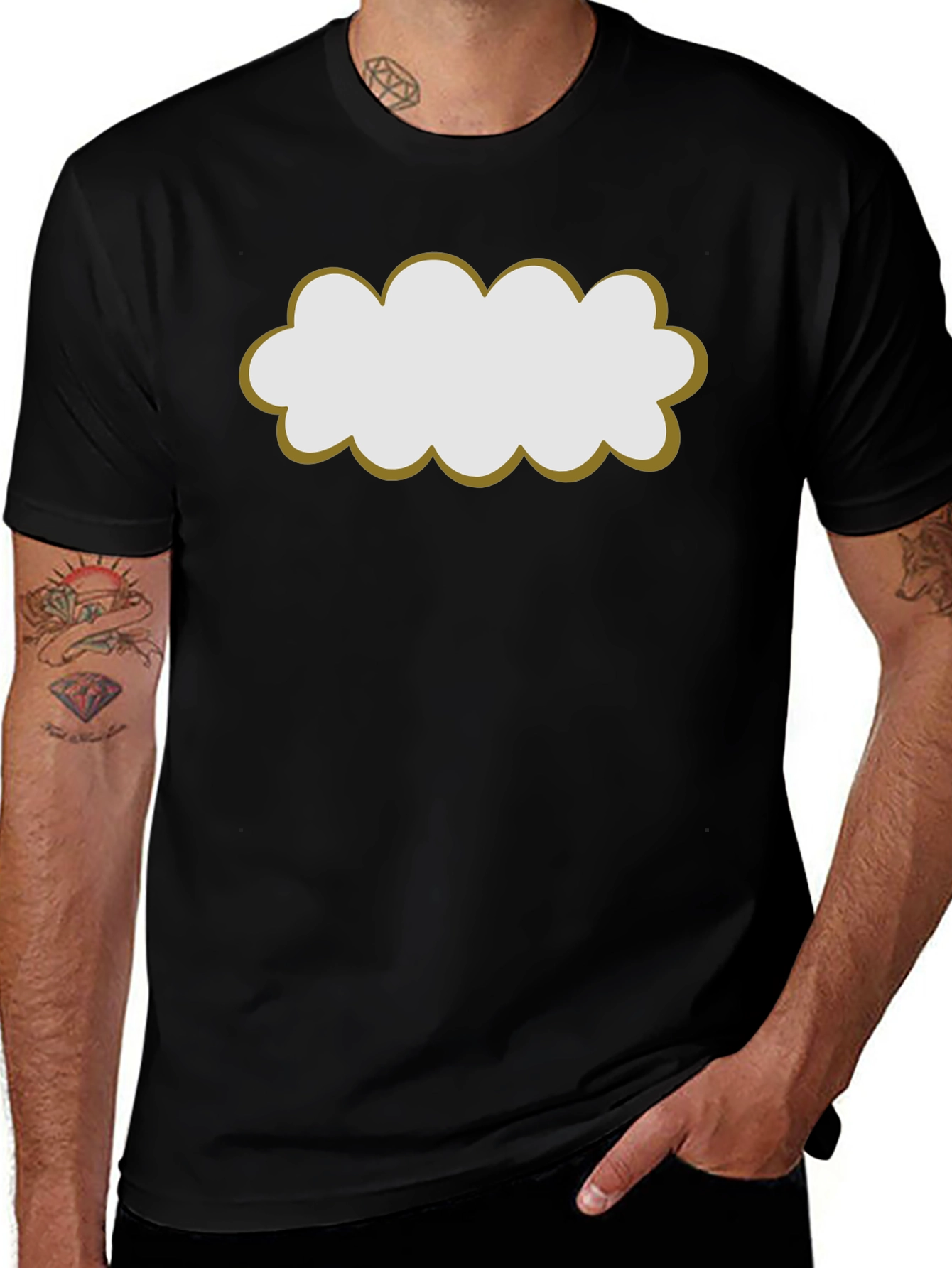 Variant 19 of Cloud Graphic Black T-Shirt