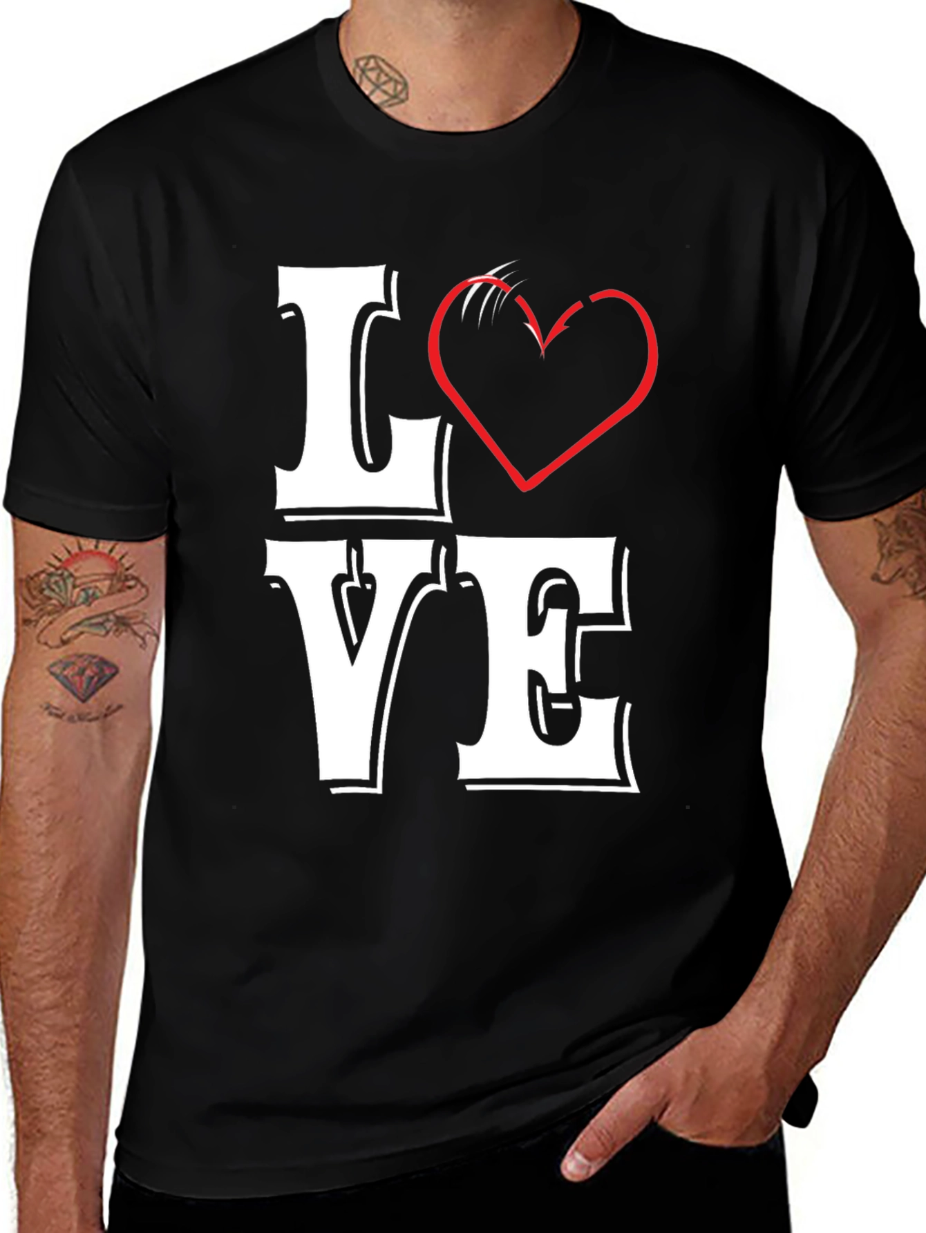 Variant 27 of LOVE Graphic Tee - Black Cotton Blend