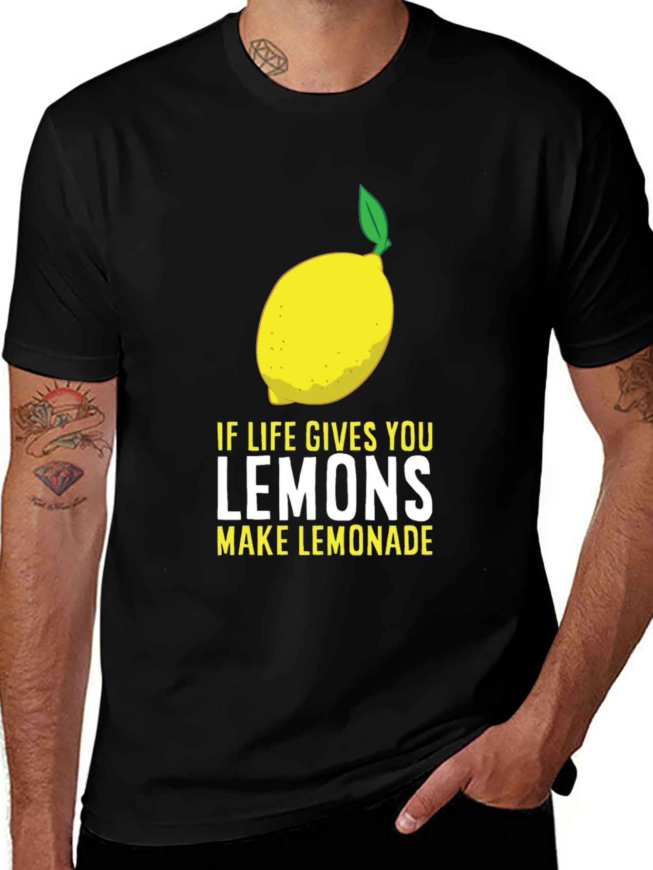 Variant 19 of Lemonade Slogan Graphic Black T-Shirt
