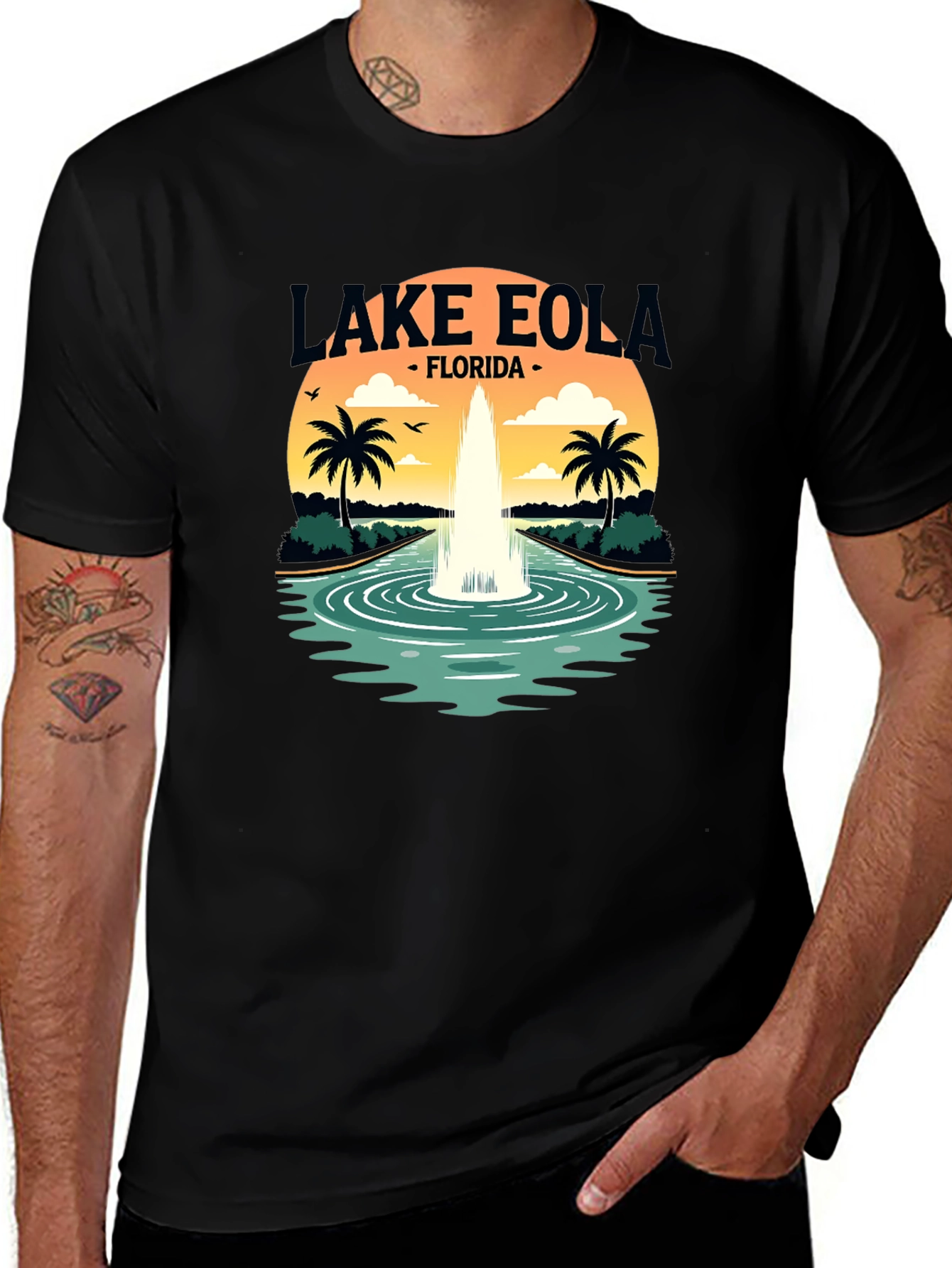 Lake Eola Florida T-Shirt - Black