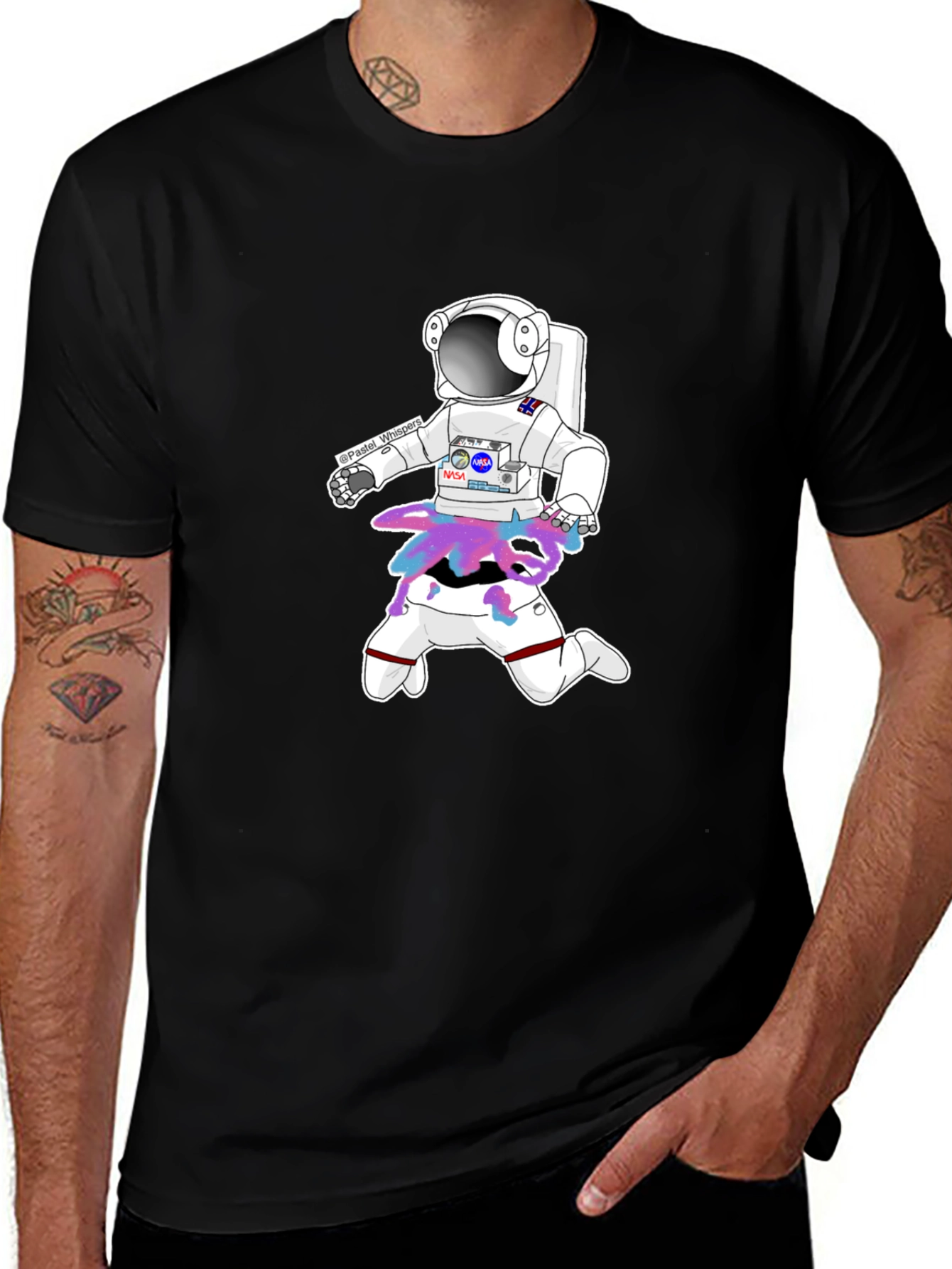 Variant 27 of Astronaut Graphic Black T-Shirt