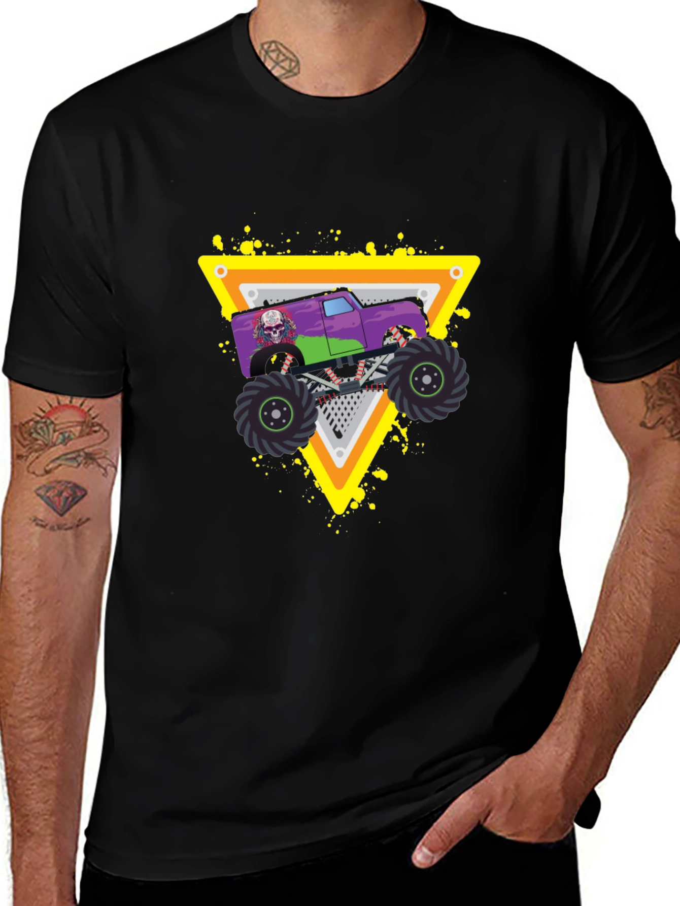 Variant 12 of Monster Truck Graphic Black T-Shirt