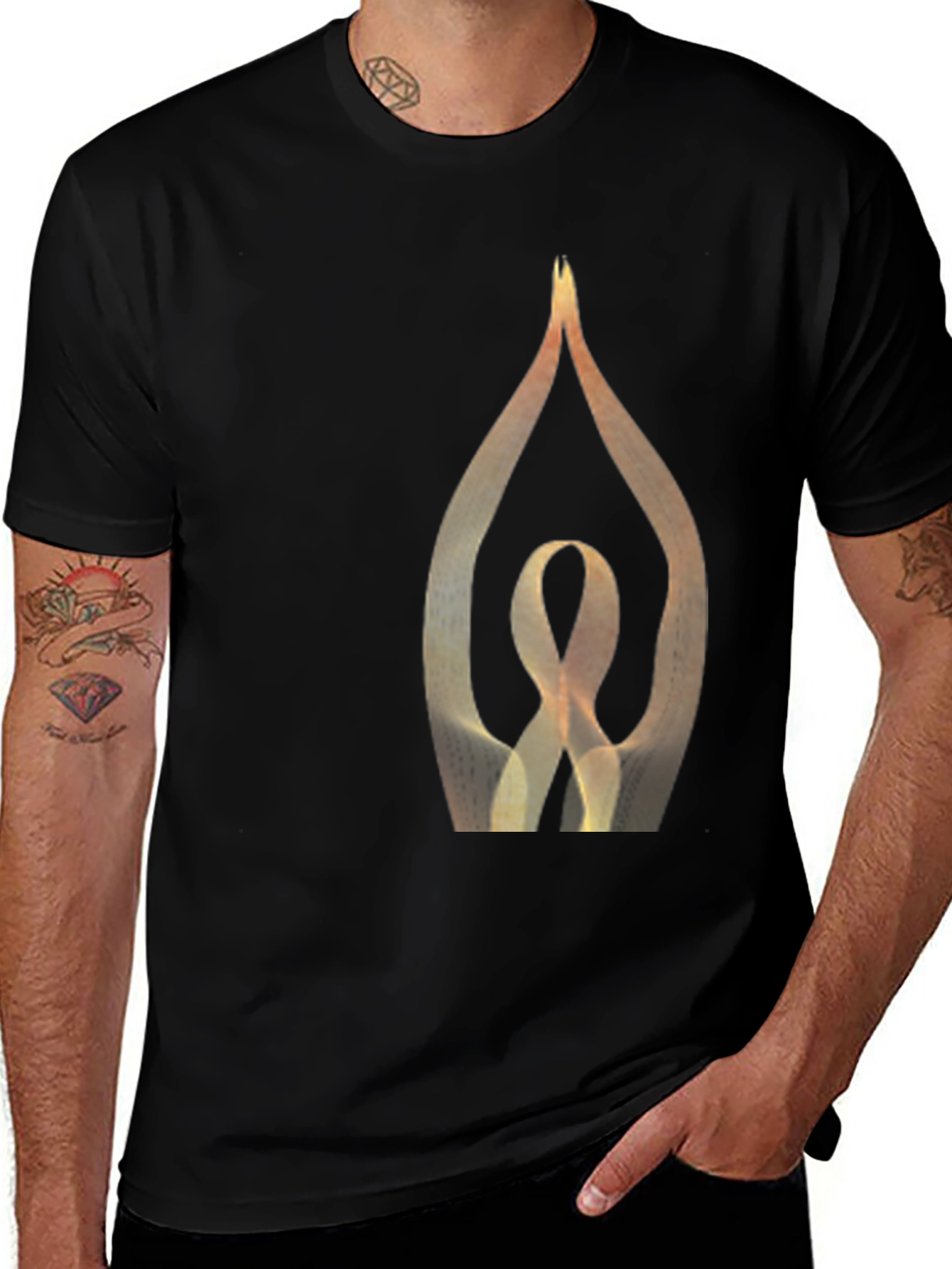 Variant 10 of Yoga Pose Graphic Black T-Shirt