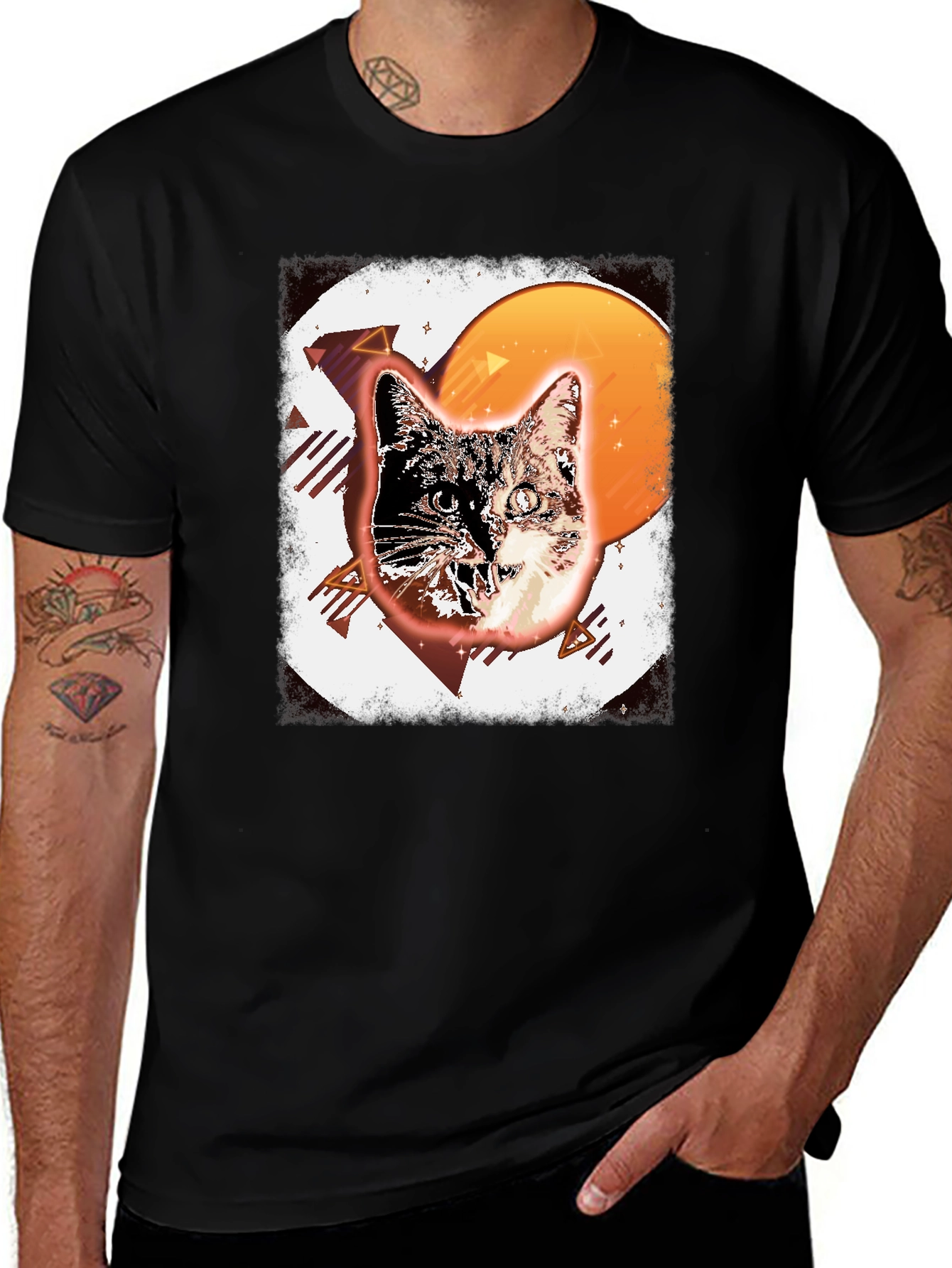 Variant 23 of Retro Cat Graphic T-Shirt