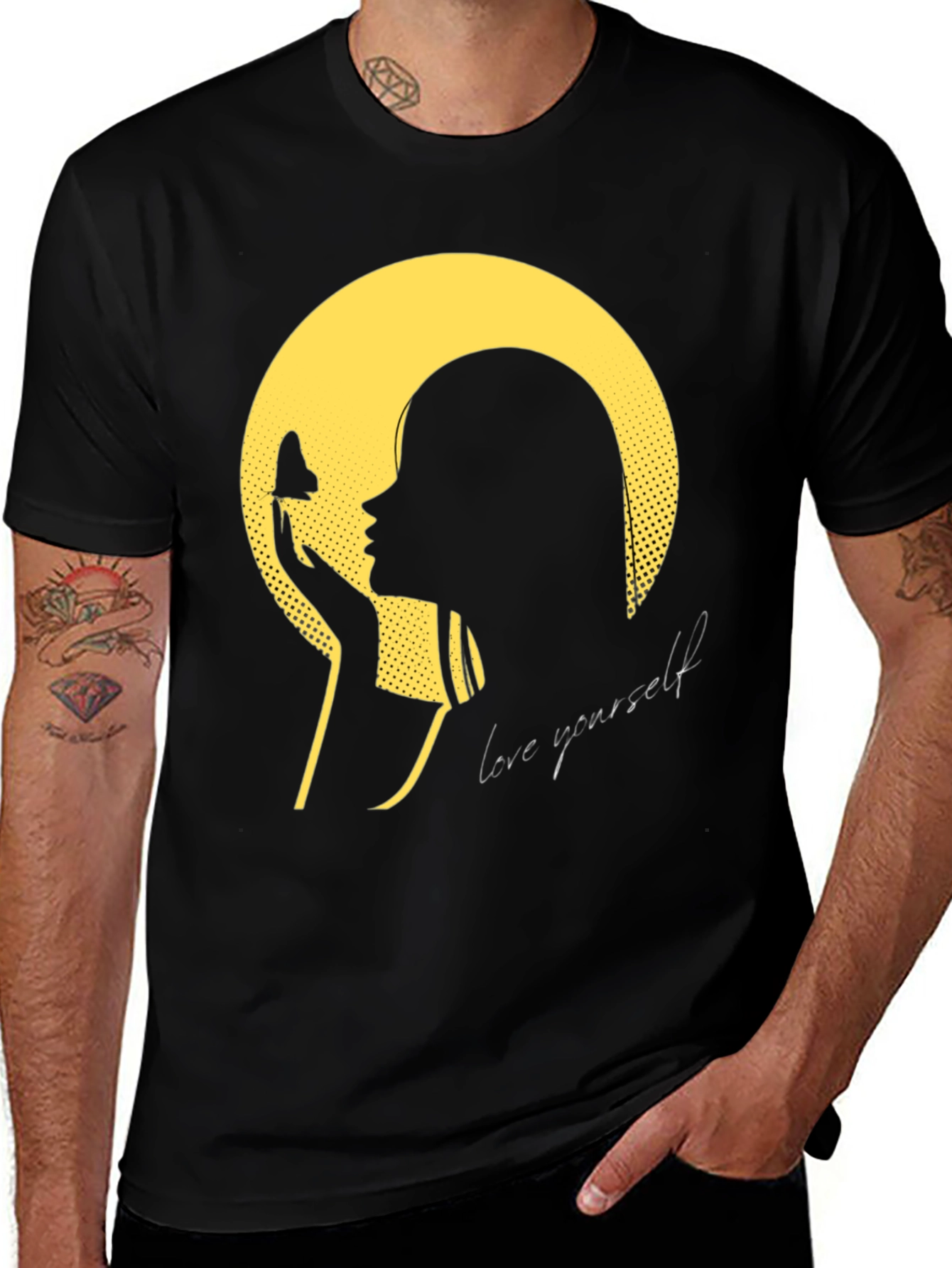 Variant 19 of Love Yourself Graphic Tee - Black T-Shirt