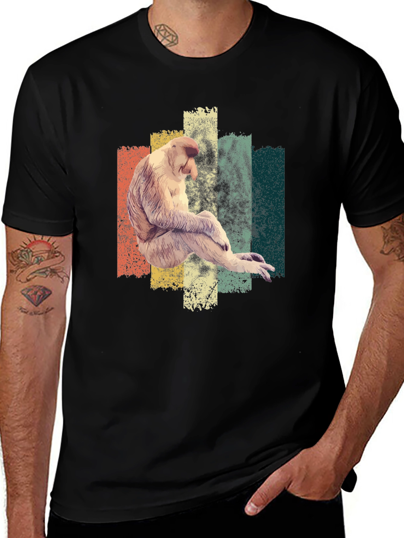Proboscis Monkey T-Shirt - Retro Style