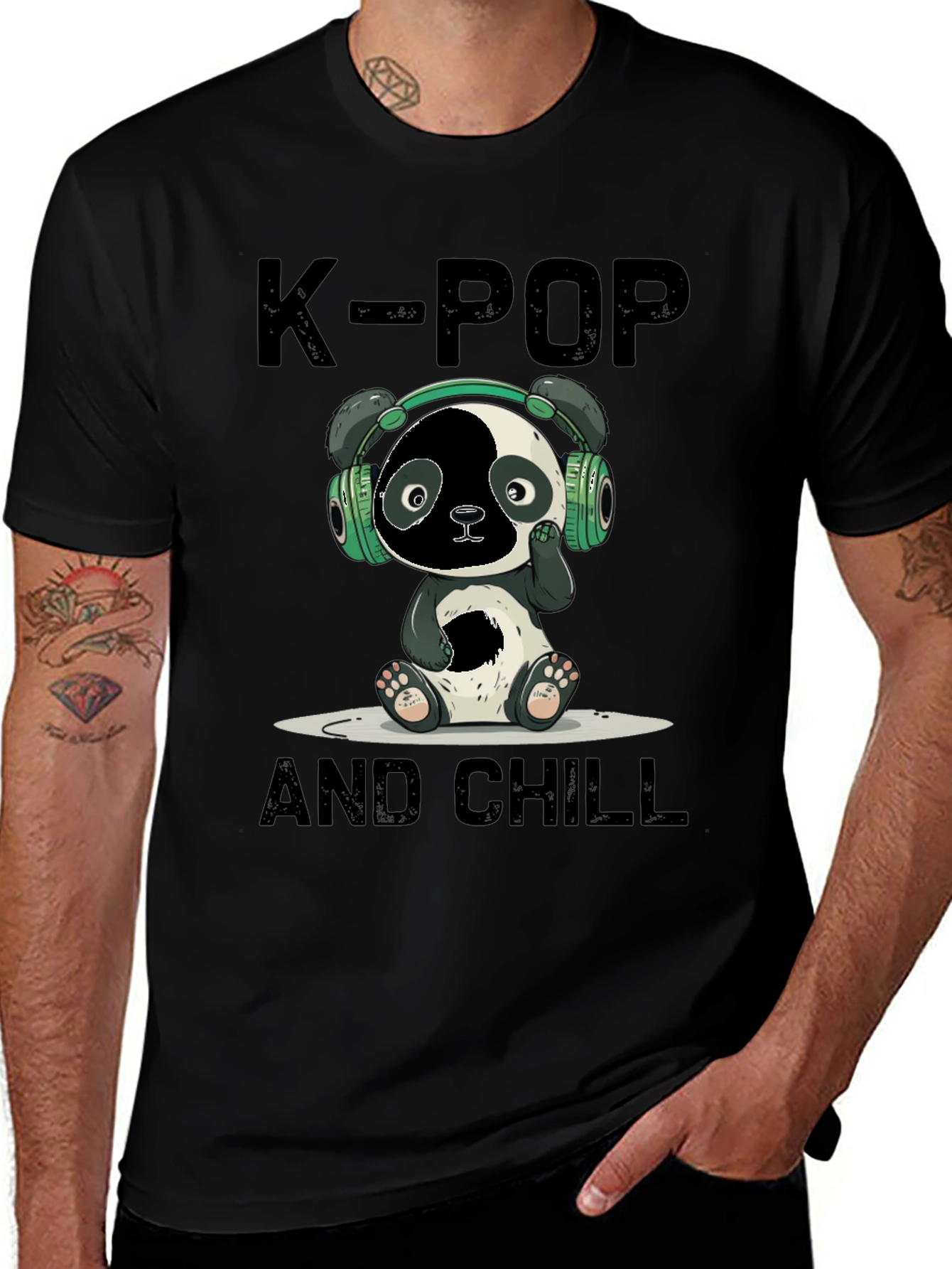 K-Pop Panda Chill Graphic Tee
