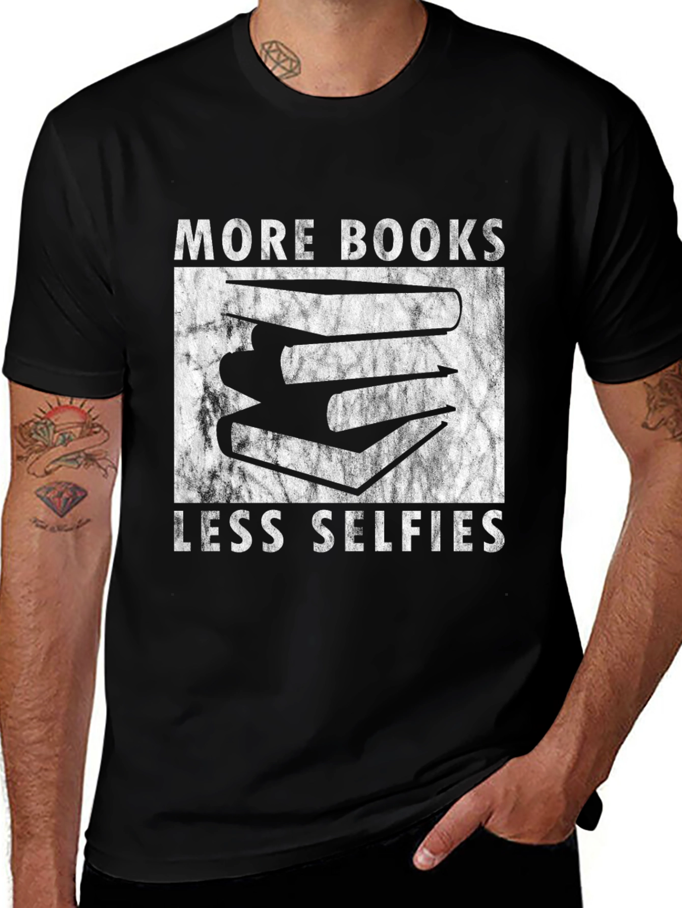 Variant 20 of More Books Less Selfies Graphic T-Shirt