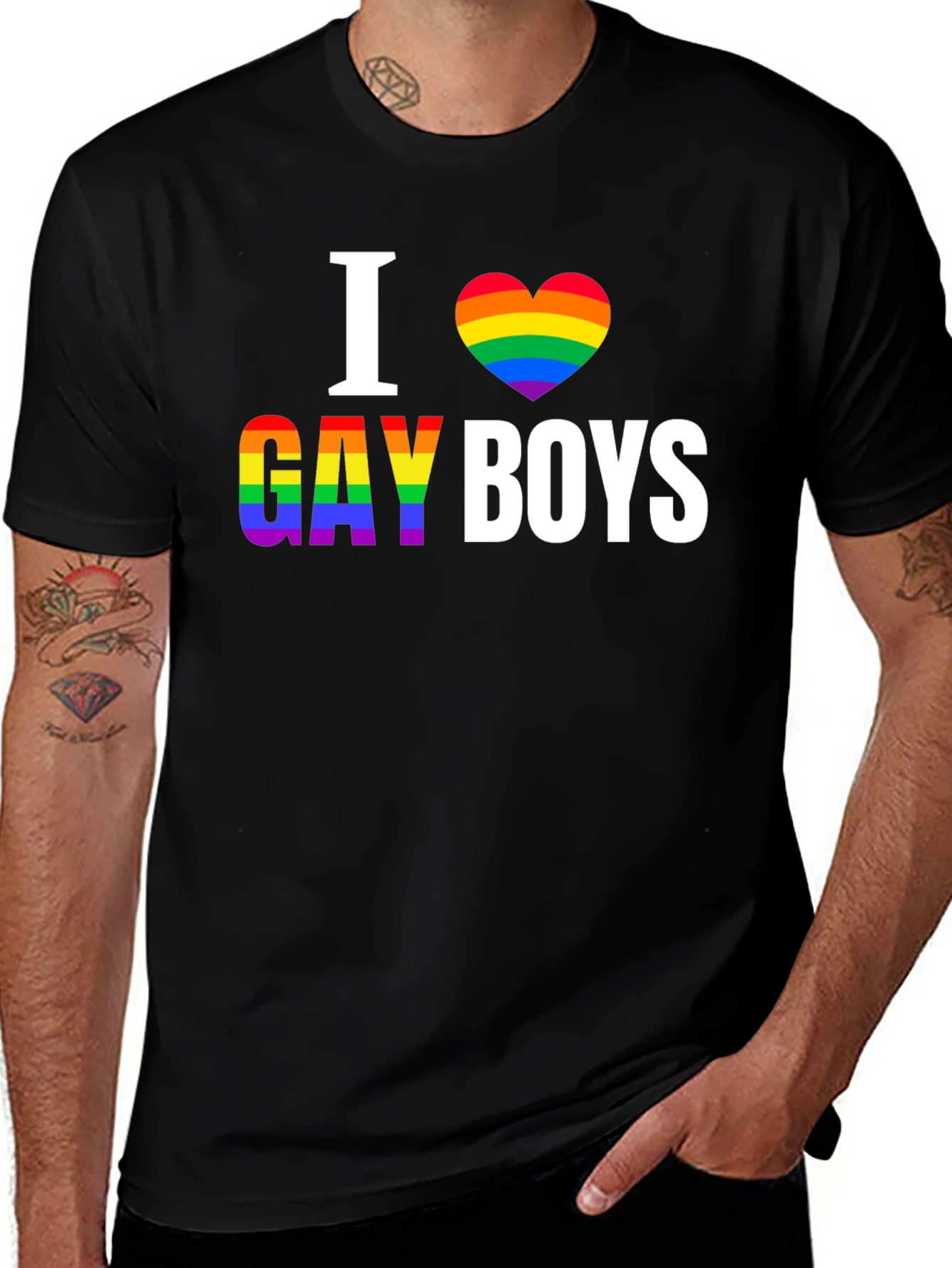 Variant 5 of I Heart Gay Boys Rainbow Pride T-Shirt