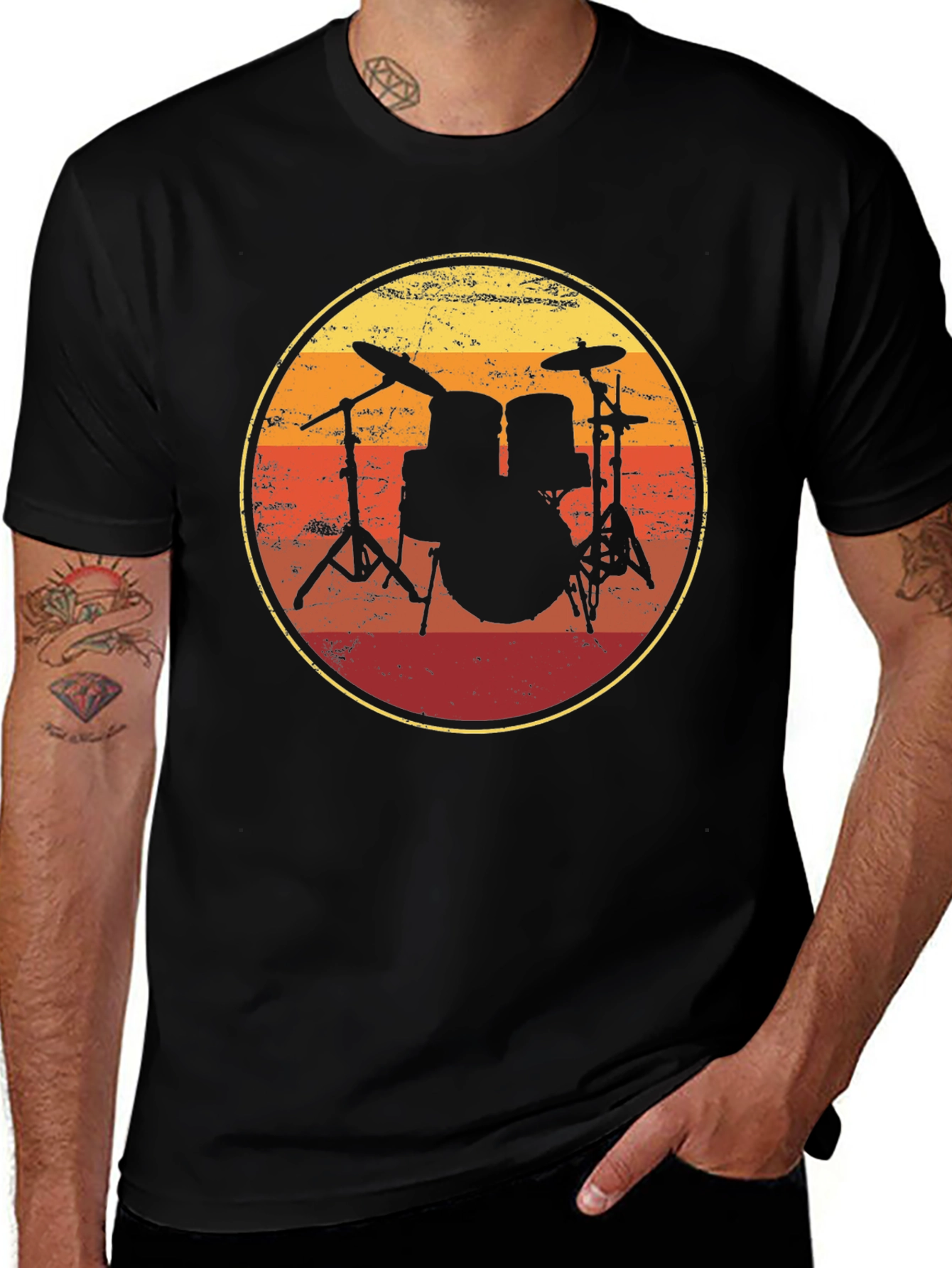 Variant 14 of Vintage Drum Set T-Shirt - Retro Music Lover Tee